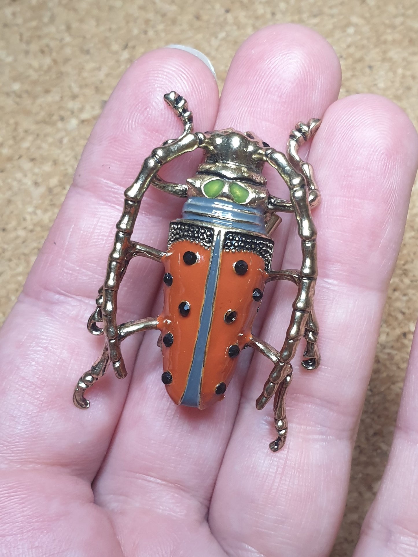Longhorn Beetle Brooch - Classic