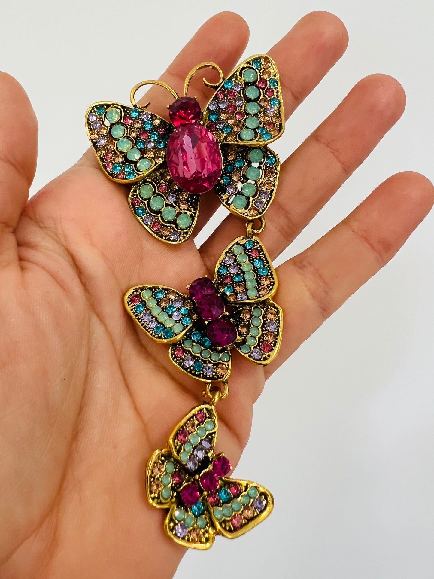 Bright Butterflies brooches together