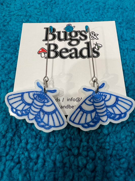Big eye moth earrings