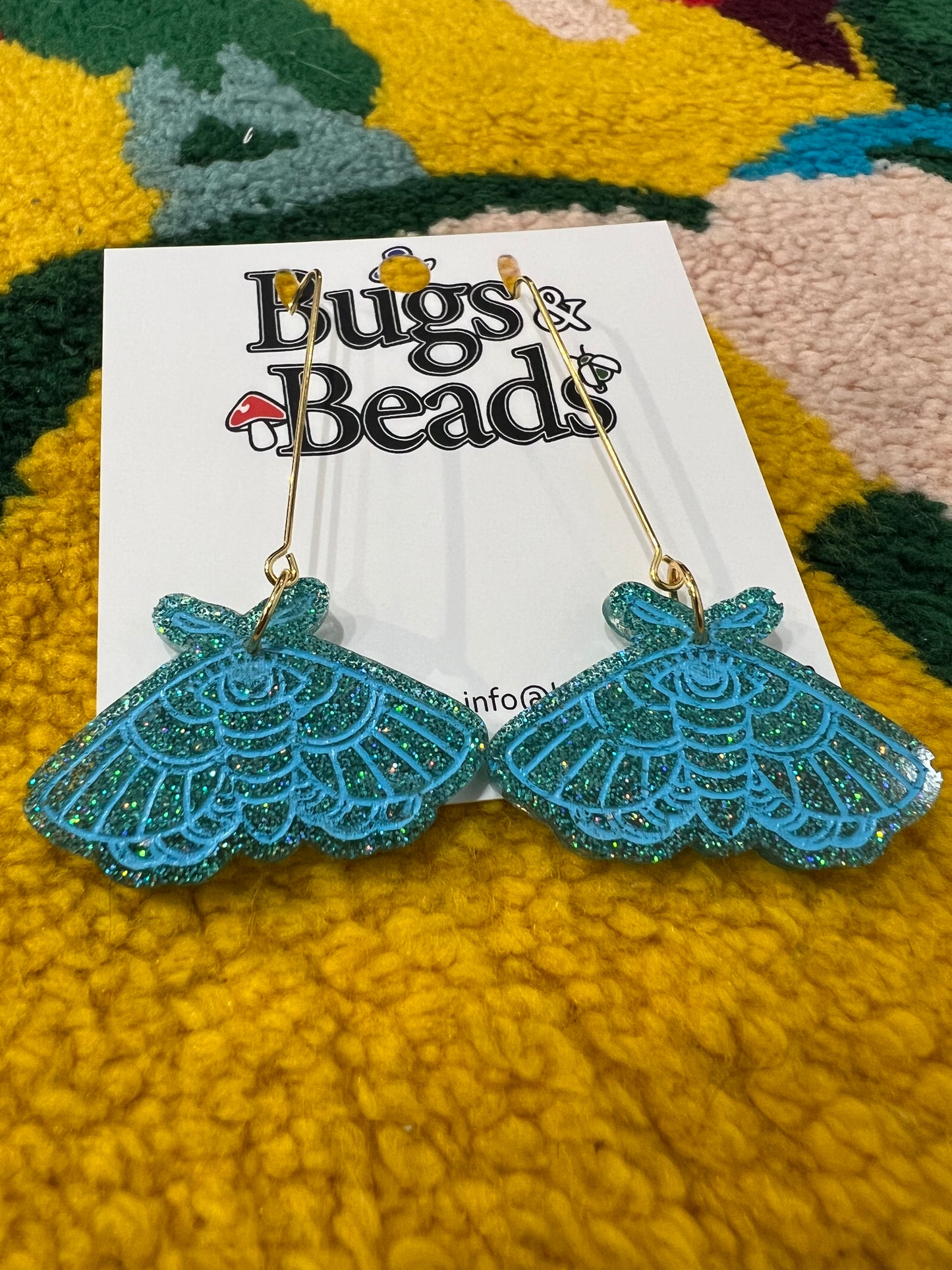 Big eye moth earrings