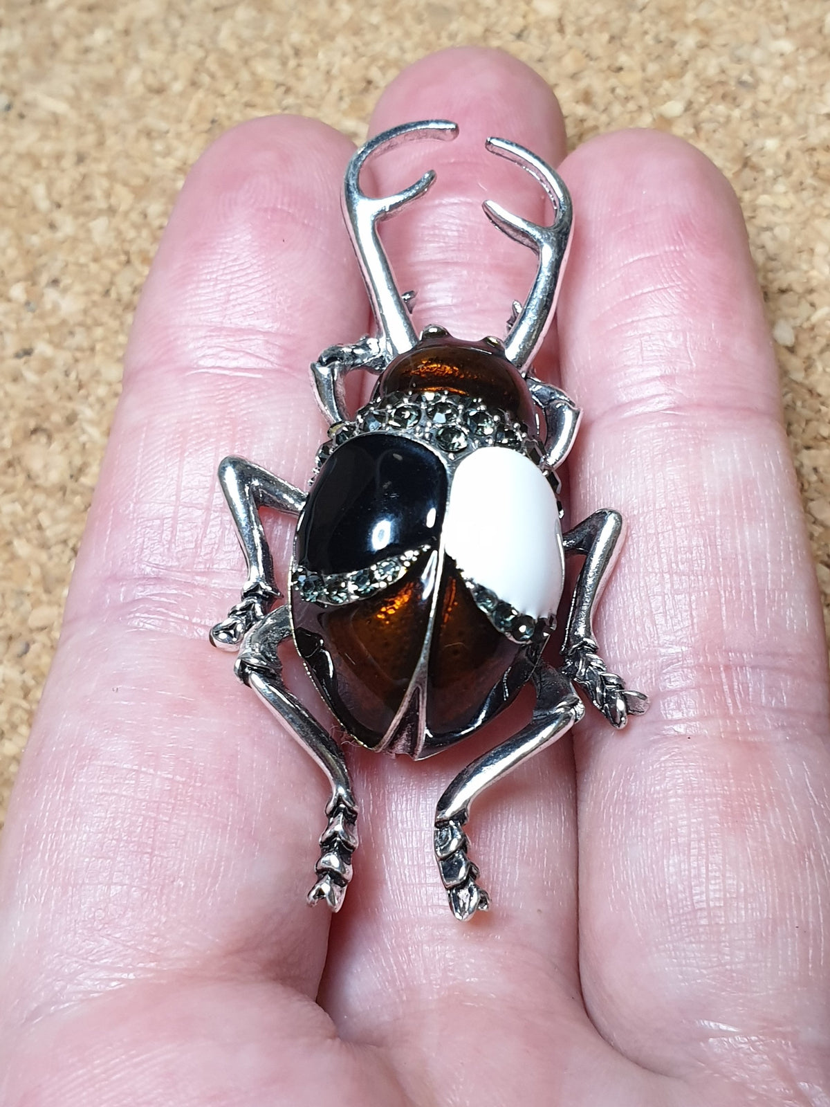 Colourful Stag Beetle Brooch