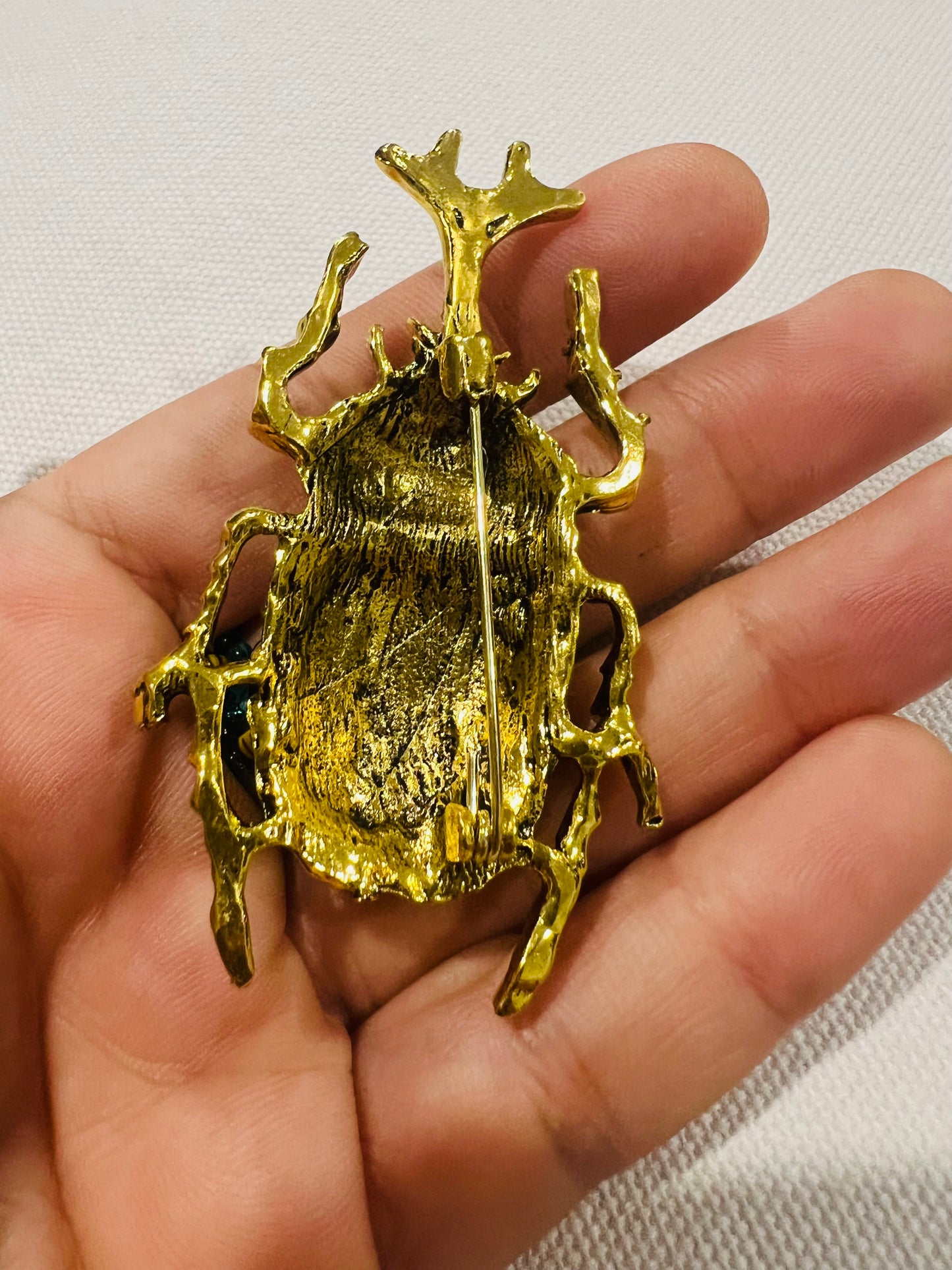 Rhinoceros Beetle Brooch