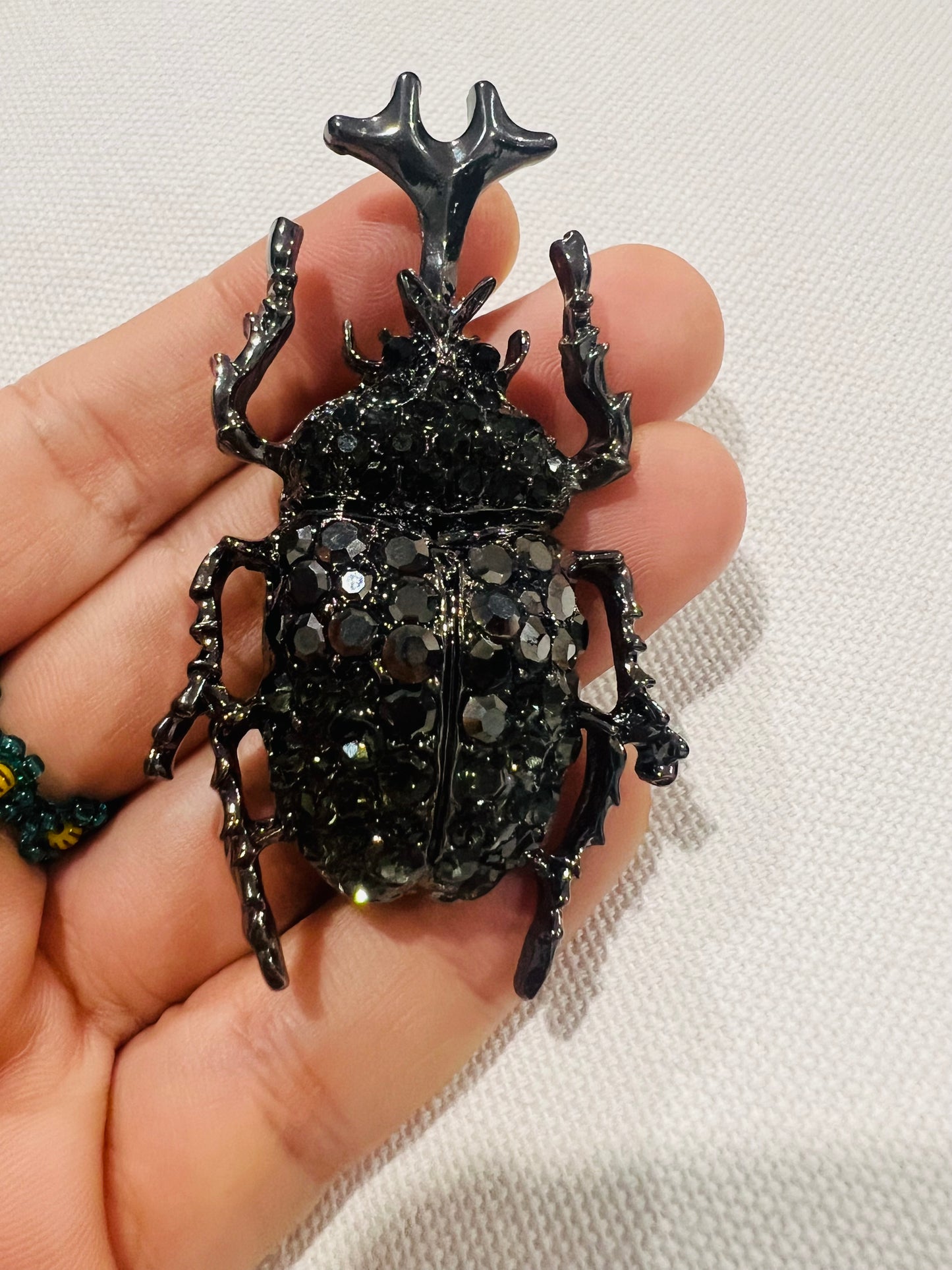 Rhinoceros Beetle Brooch