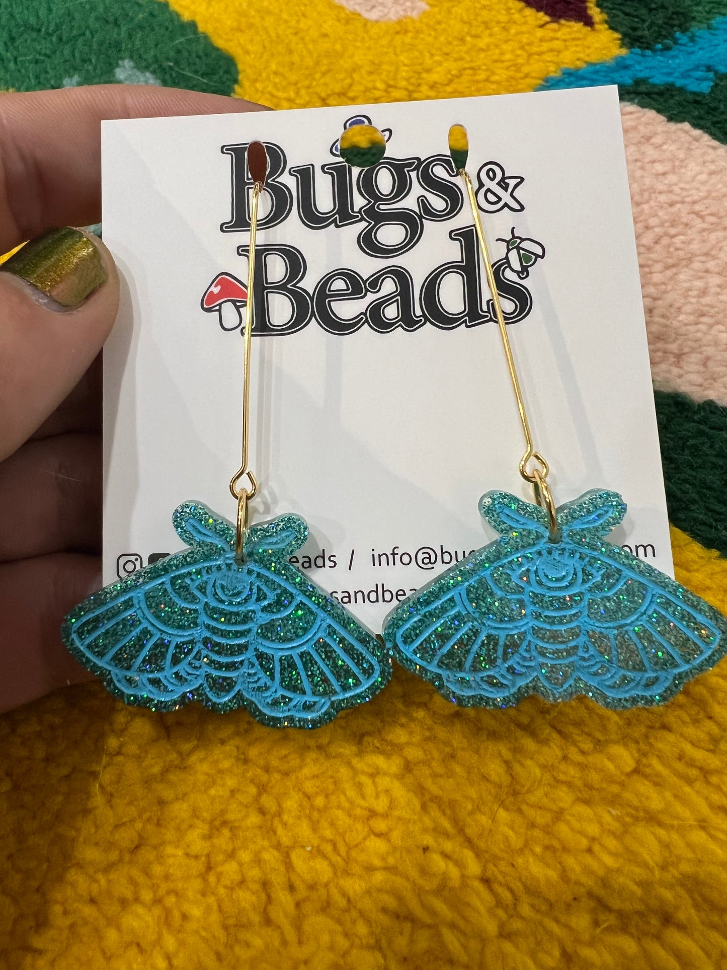 Big eye moth earrings