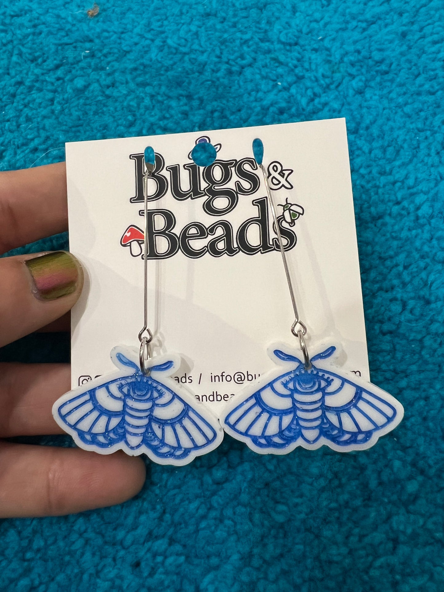 Big eye moth earrings
