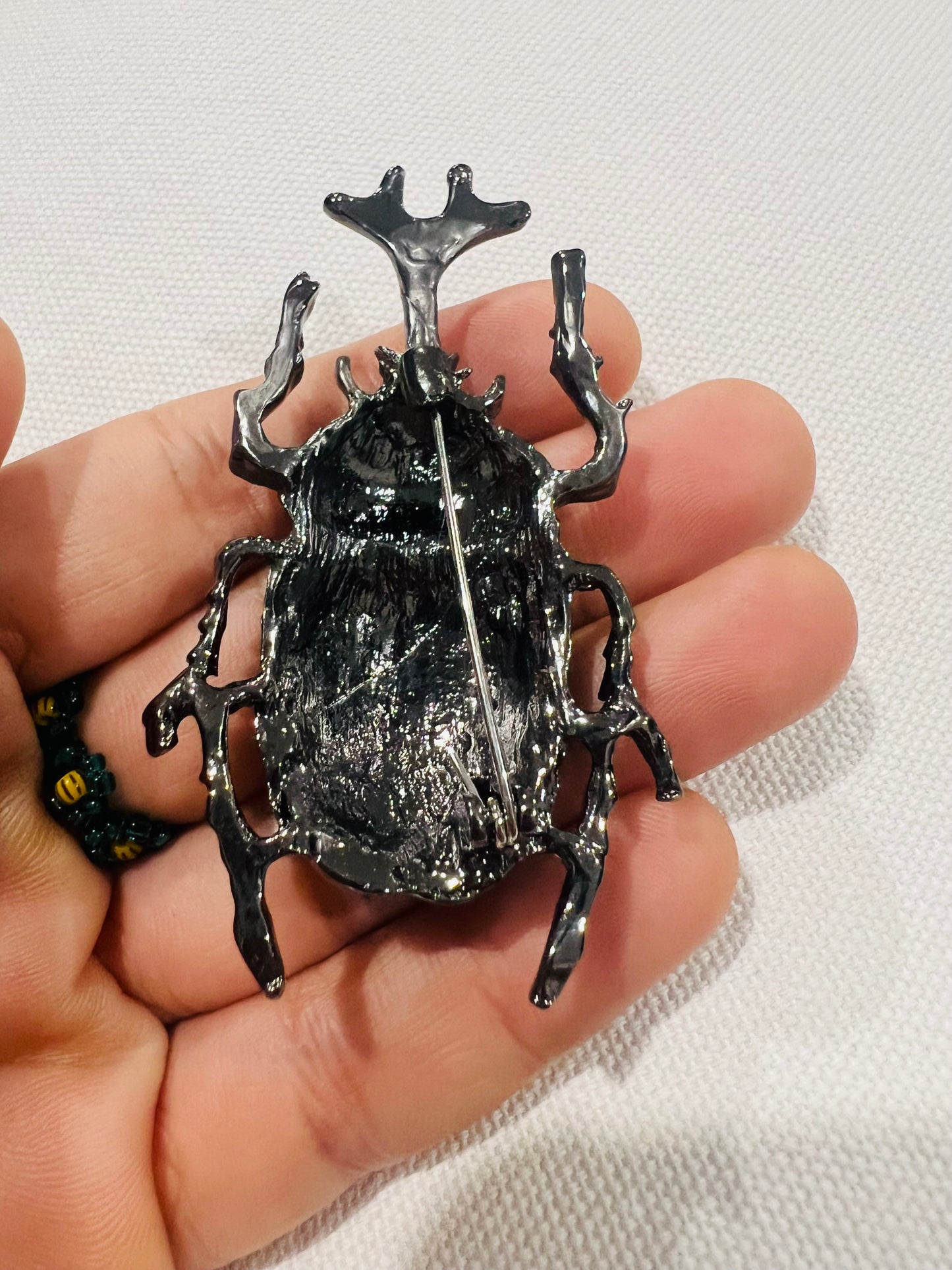 Rhinoceros Beetle Brooch