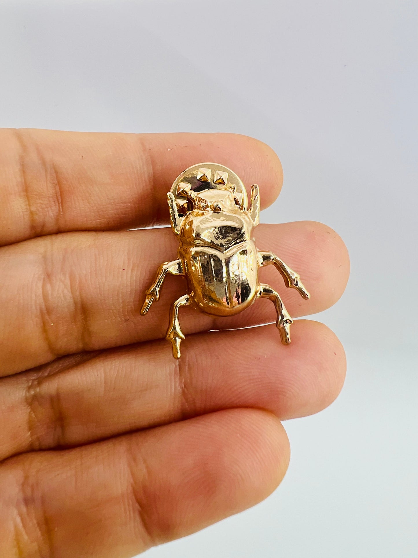 Golden dung beetle pin
