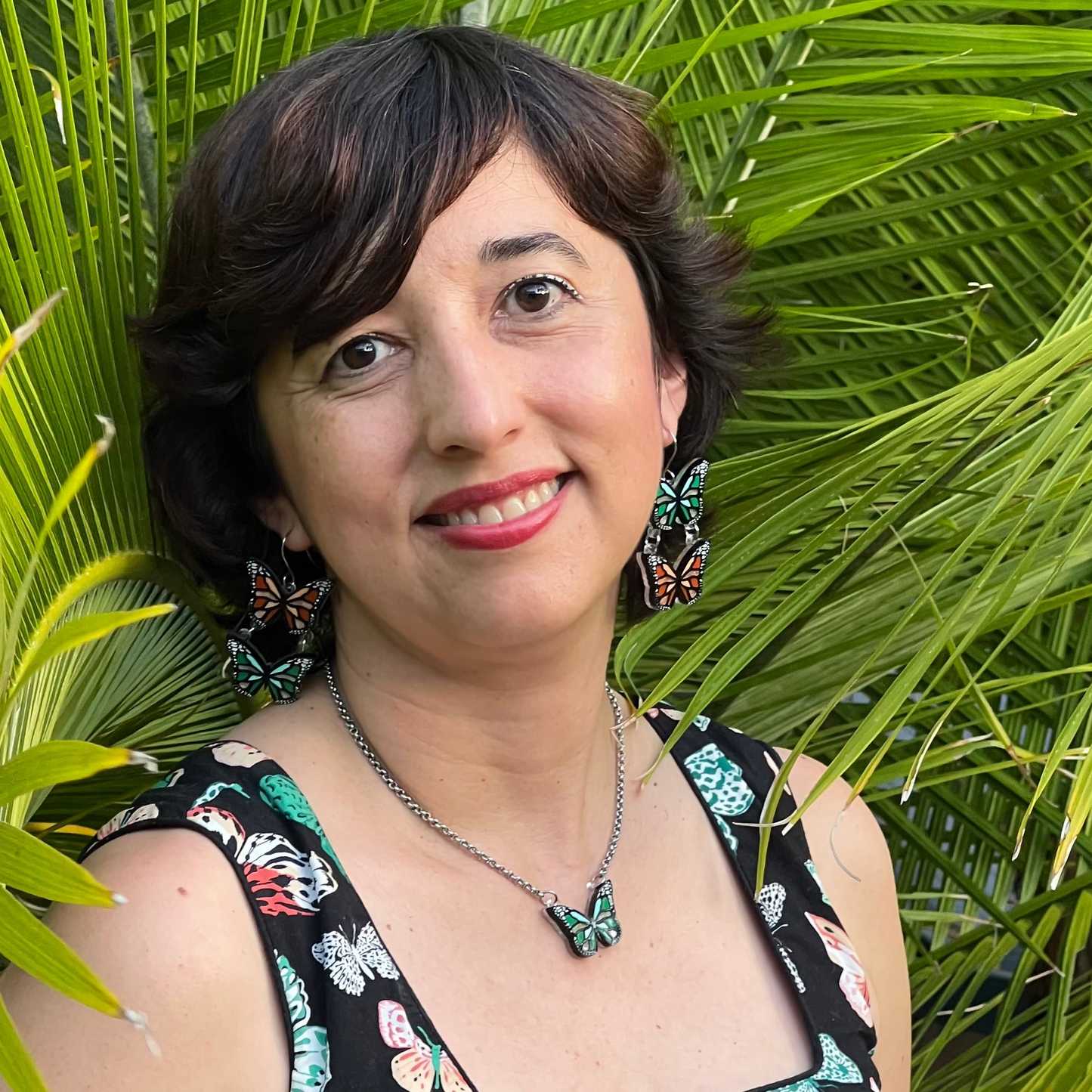 Set Necklace and earrings Monarch Butterflies