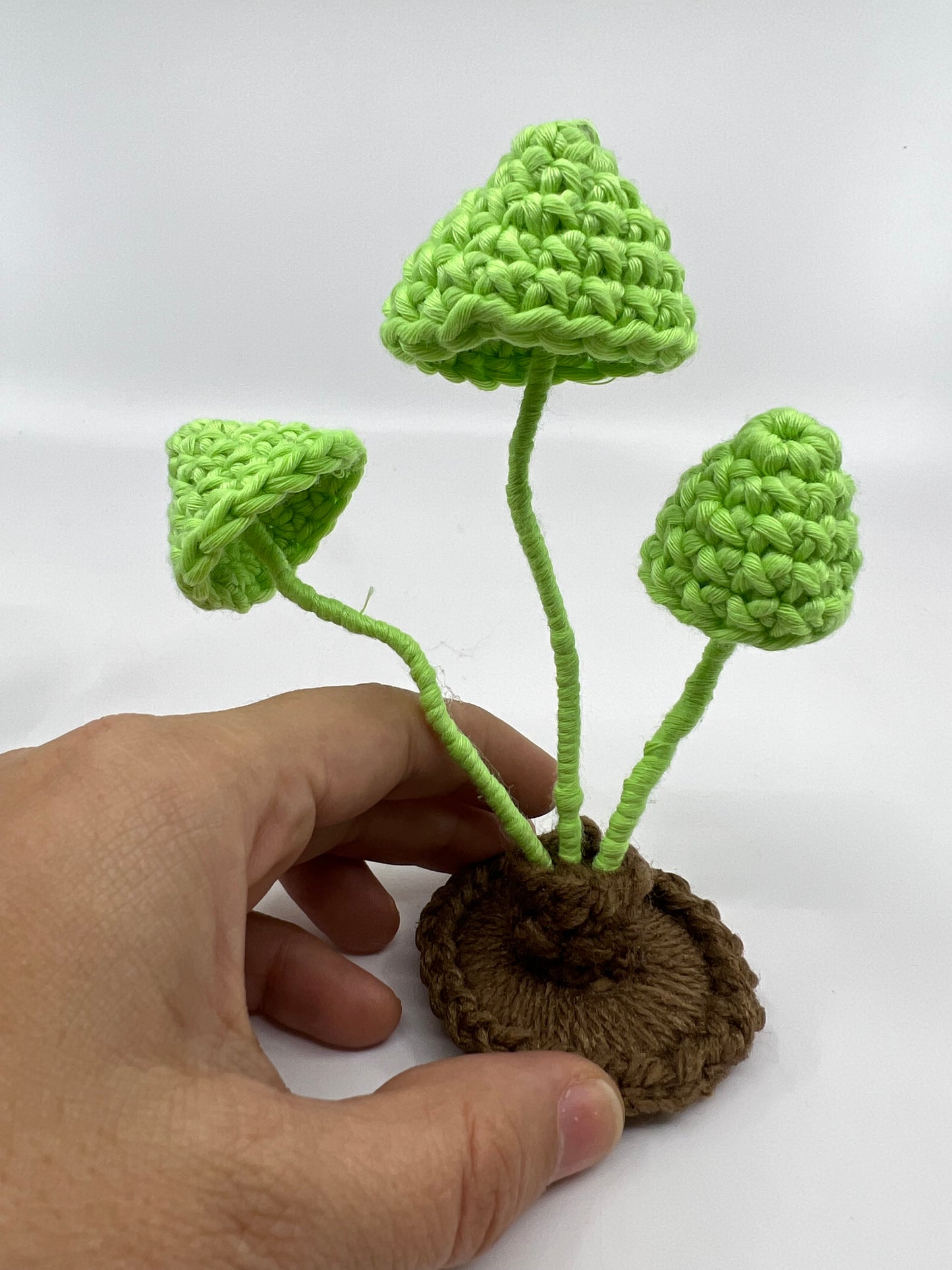 Glow-in-the-dark Marasmus mushroom sculpture