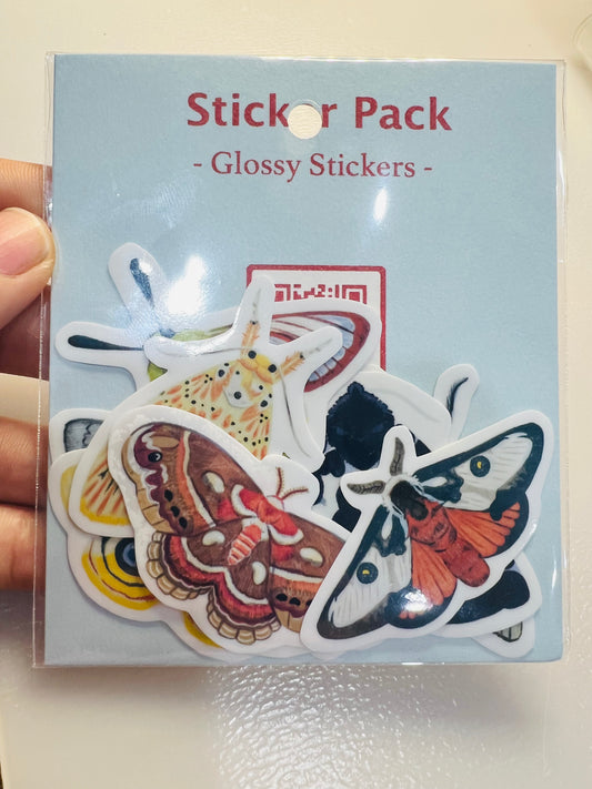 Moth stickers - 8 stickers