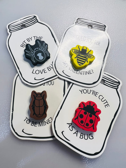 Insect in love erasers - rubbers