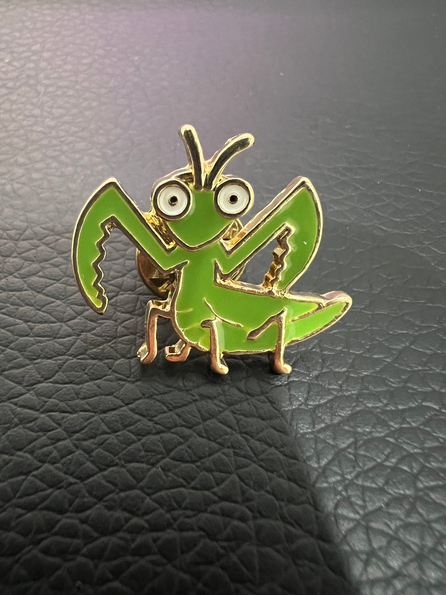 Praying Mantis cartoon pin