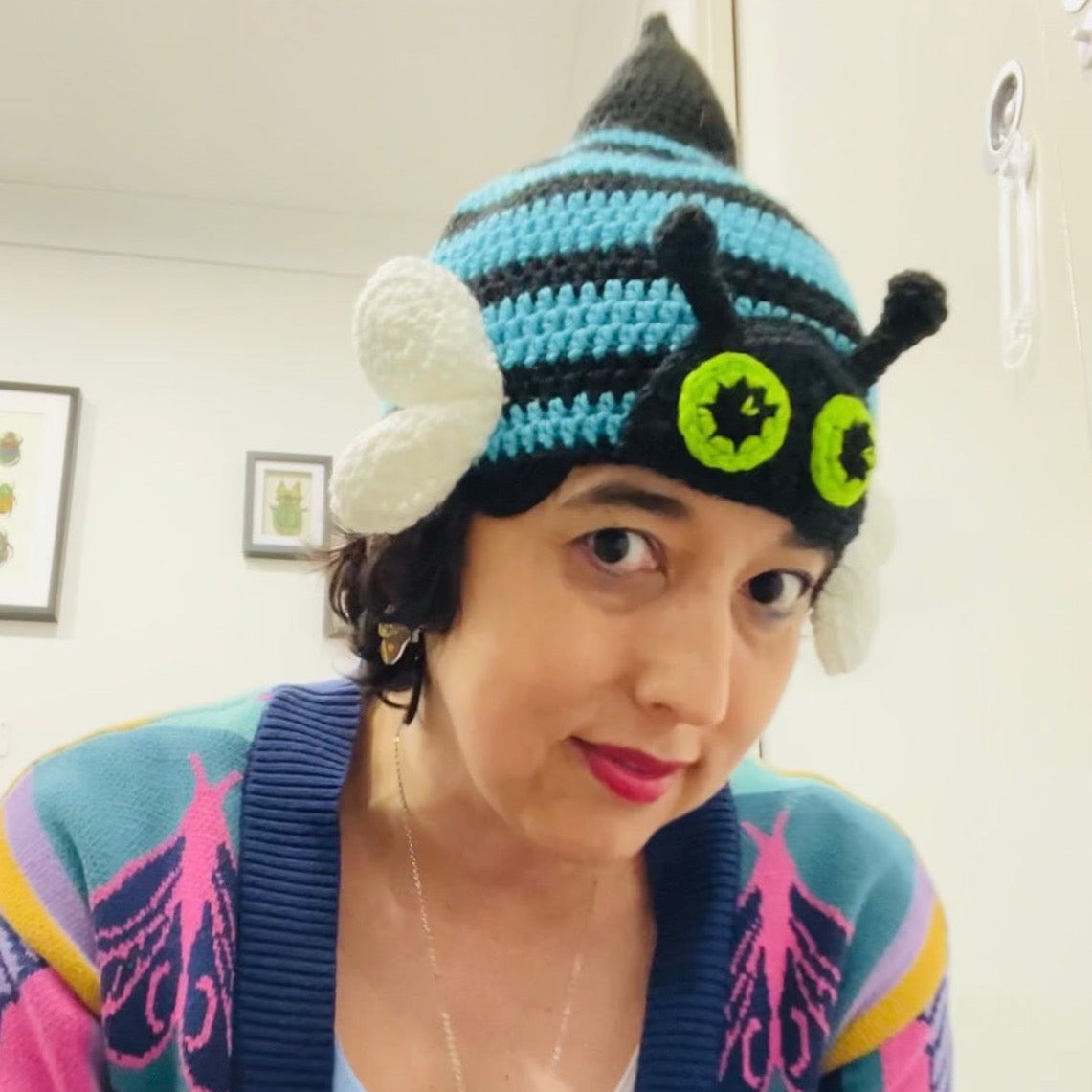 Blue banded bee beanie