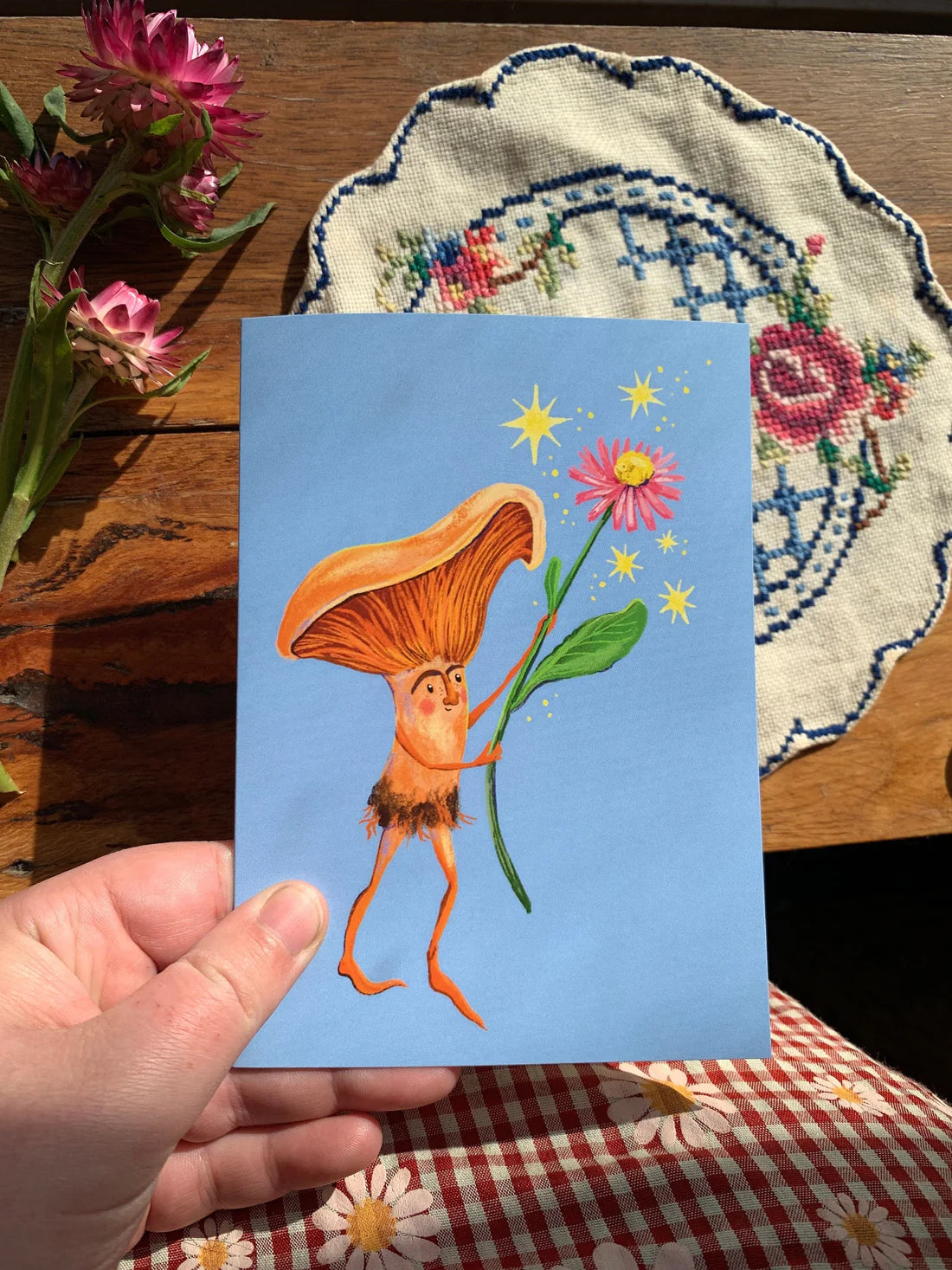 Mushroom Flower Greeting Card