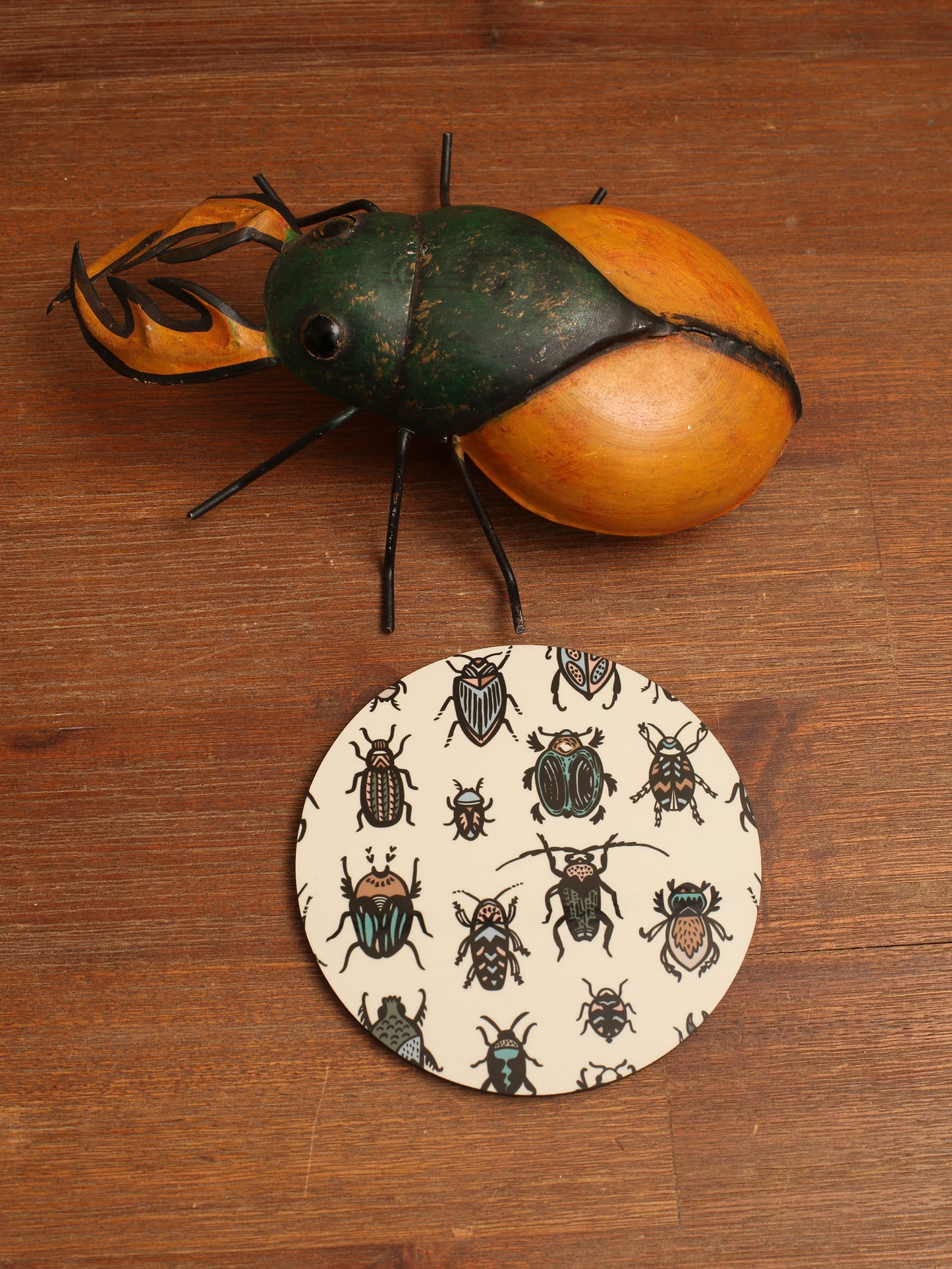 Round Beetle Coasters - Set of 4