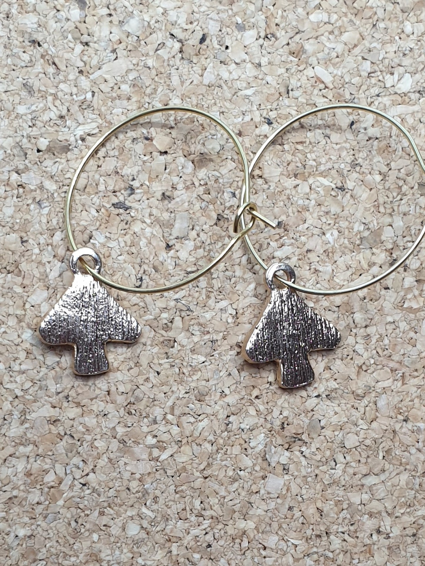 Red mushrooms on loop earrings