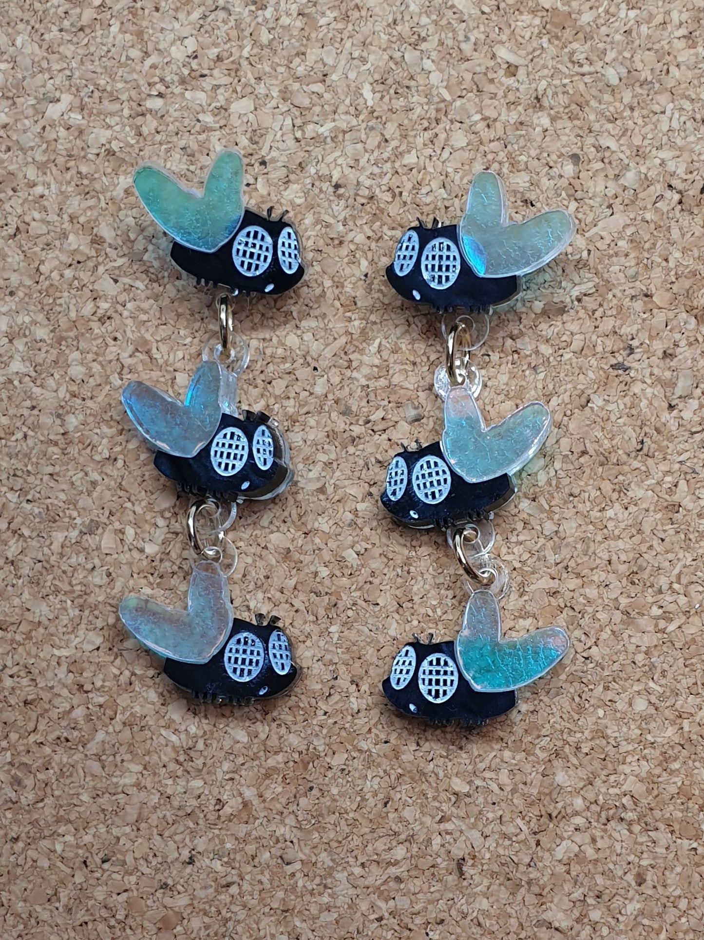 Flies dangles acrylic earrings