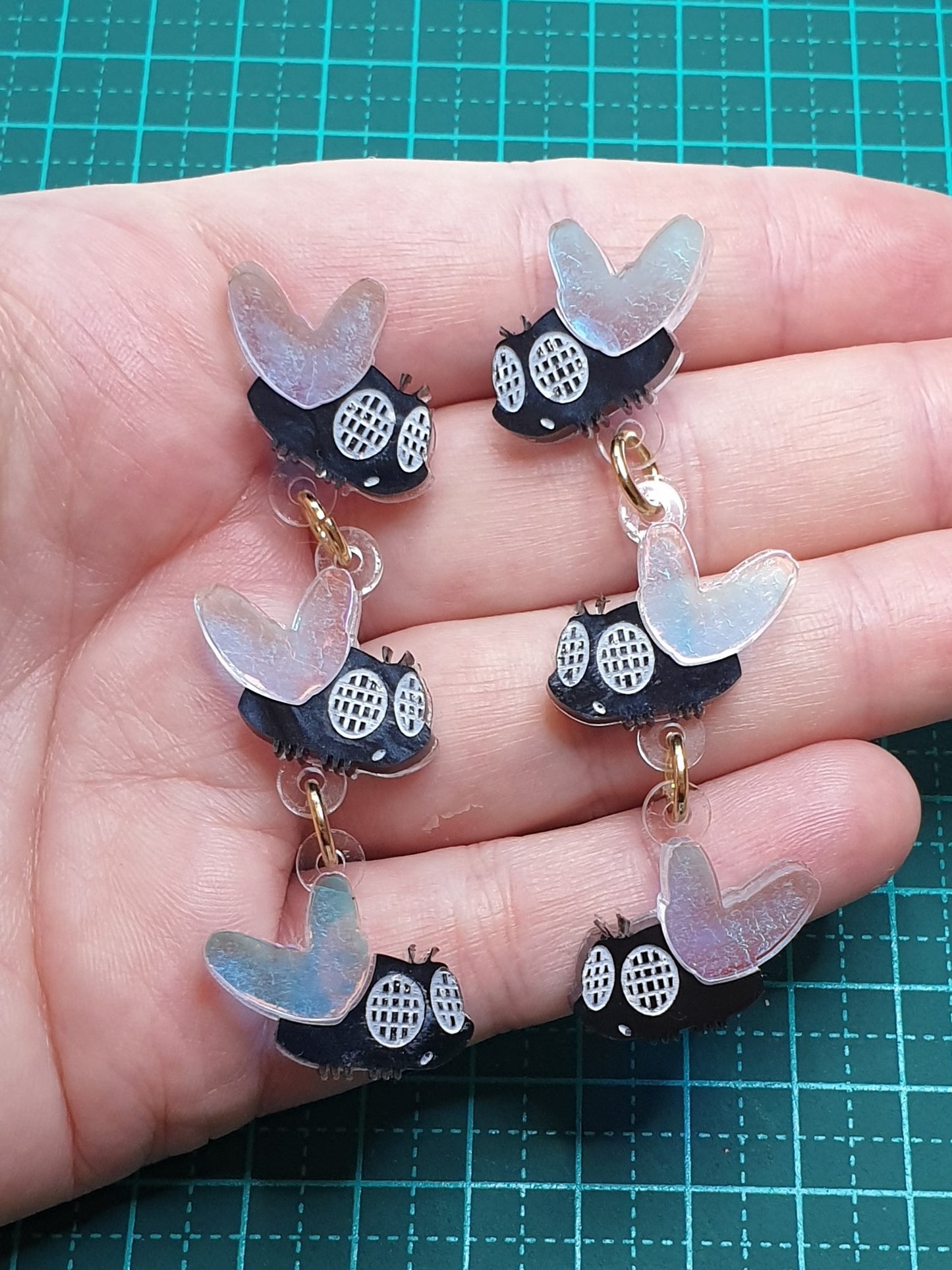Flies dangles acrylic earrings