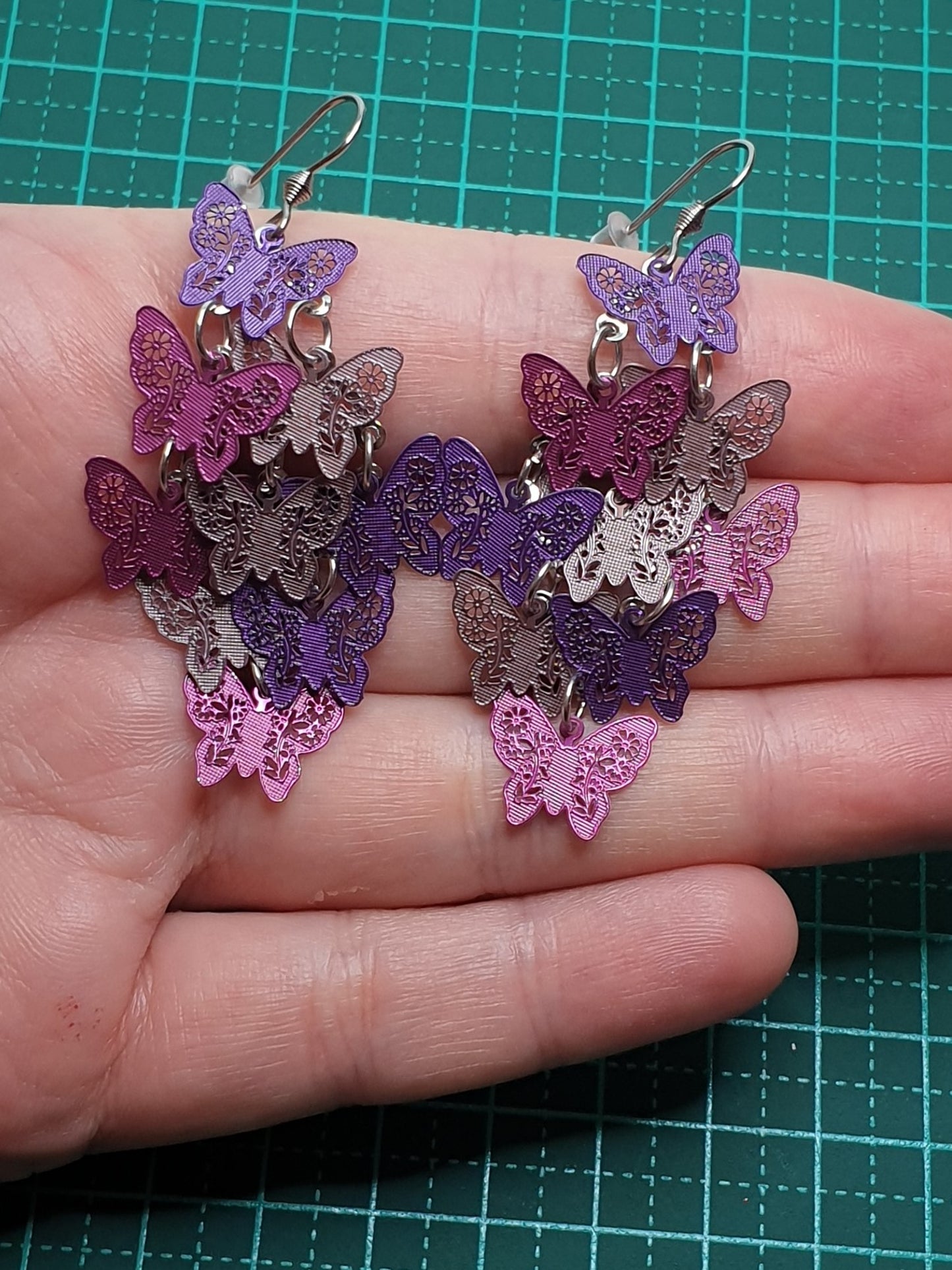 Purple Butterflies dangle earrings