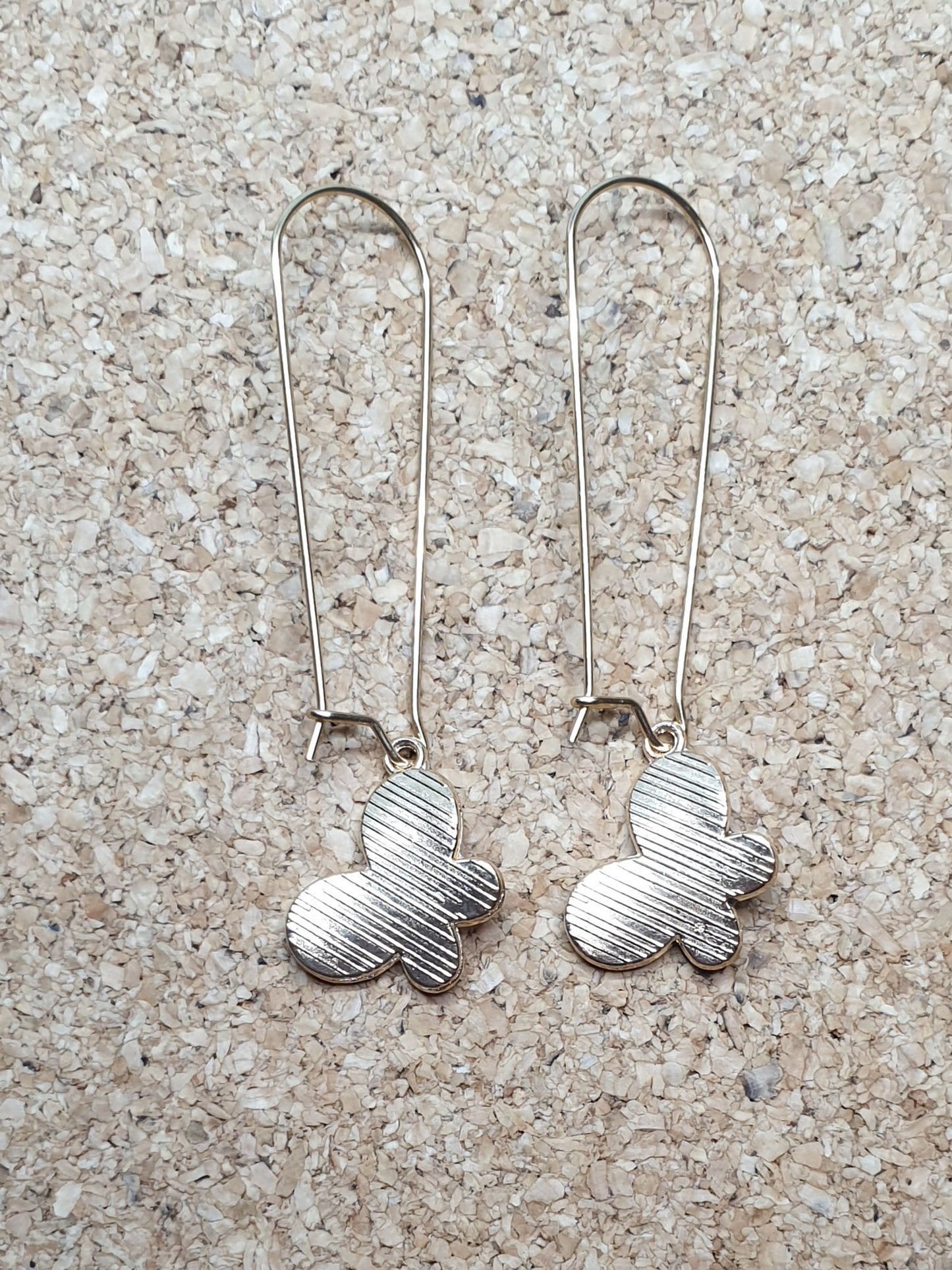 Rose & Black butterflies on hook earrings