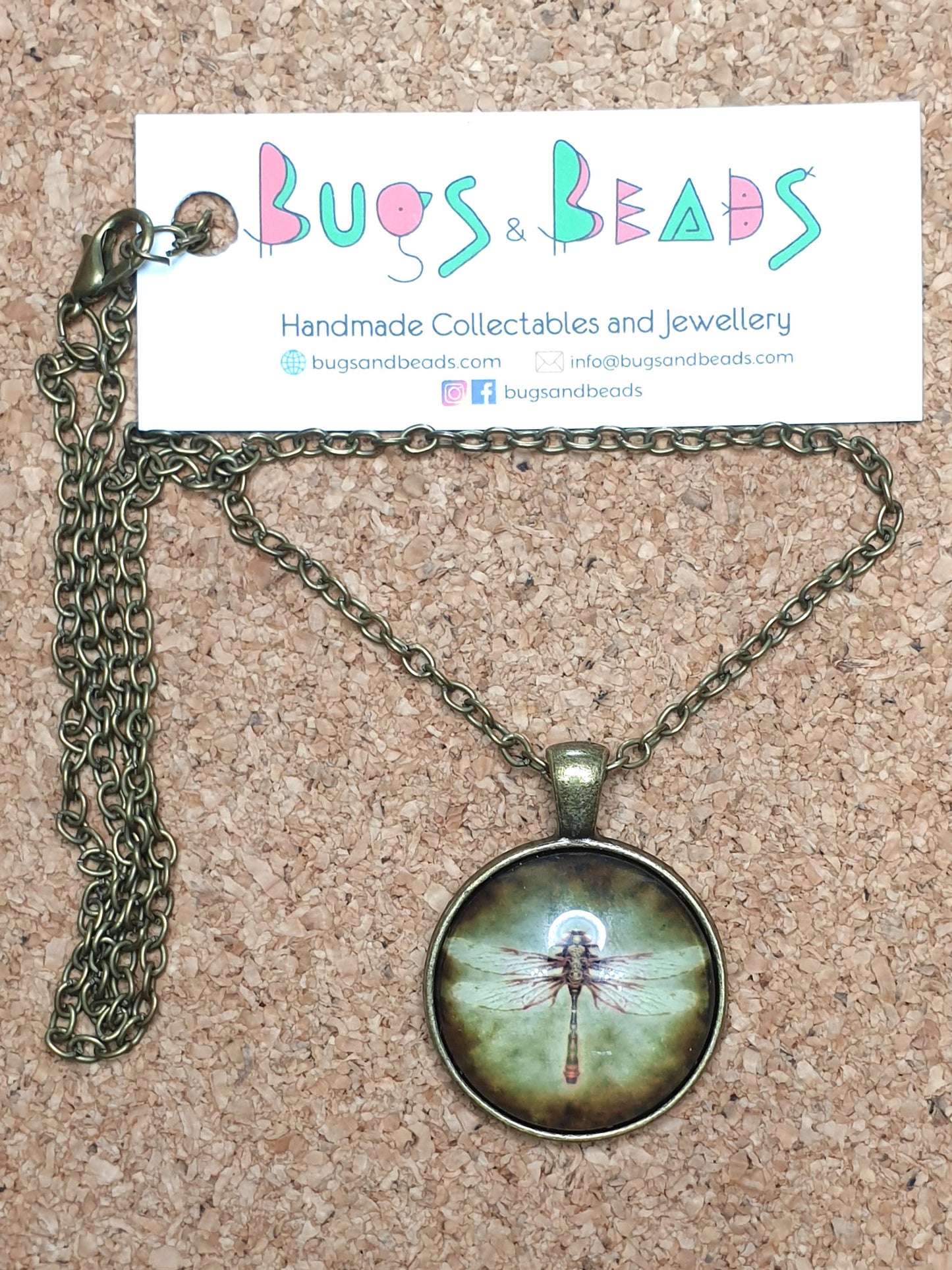 Dragonfly Necklace - Yellow Wings