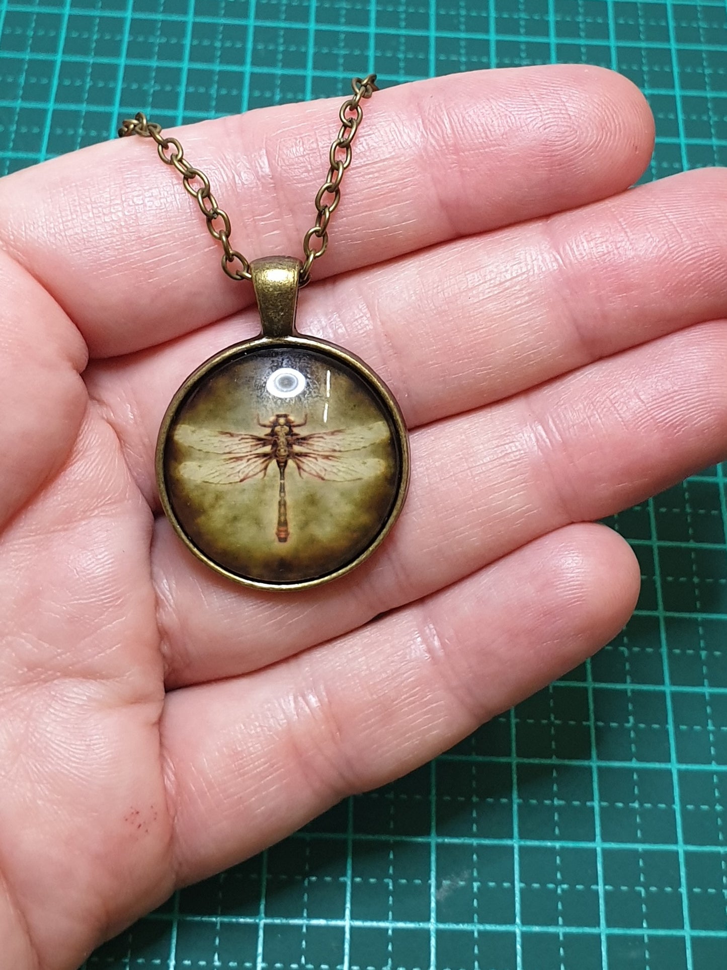 Dragonfly Necklace - Yellow Wings
