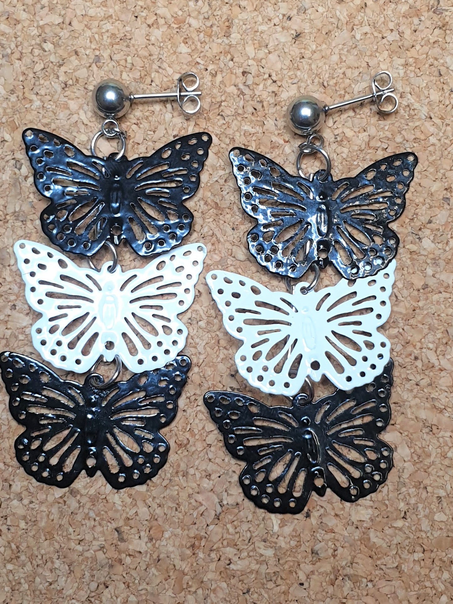 Black & White Butterflies earrings