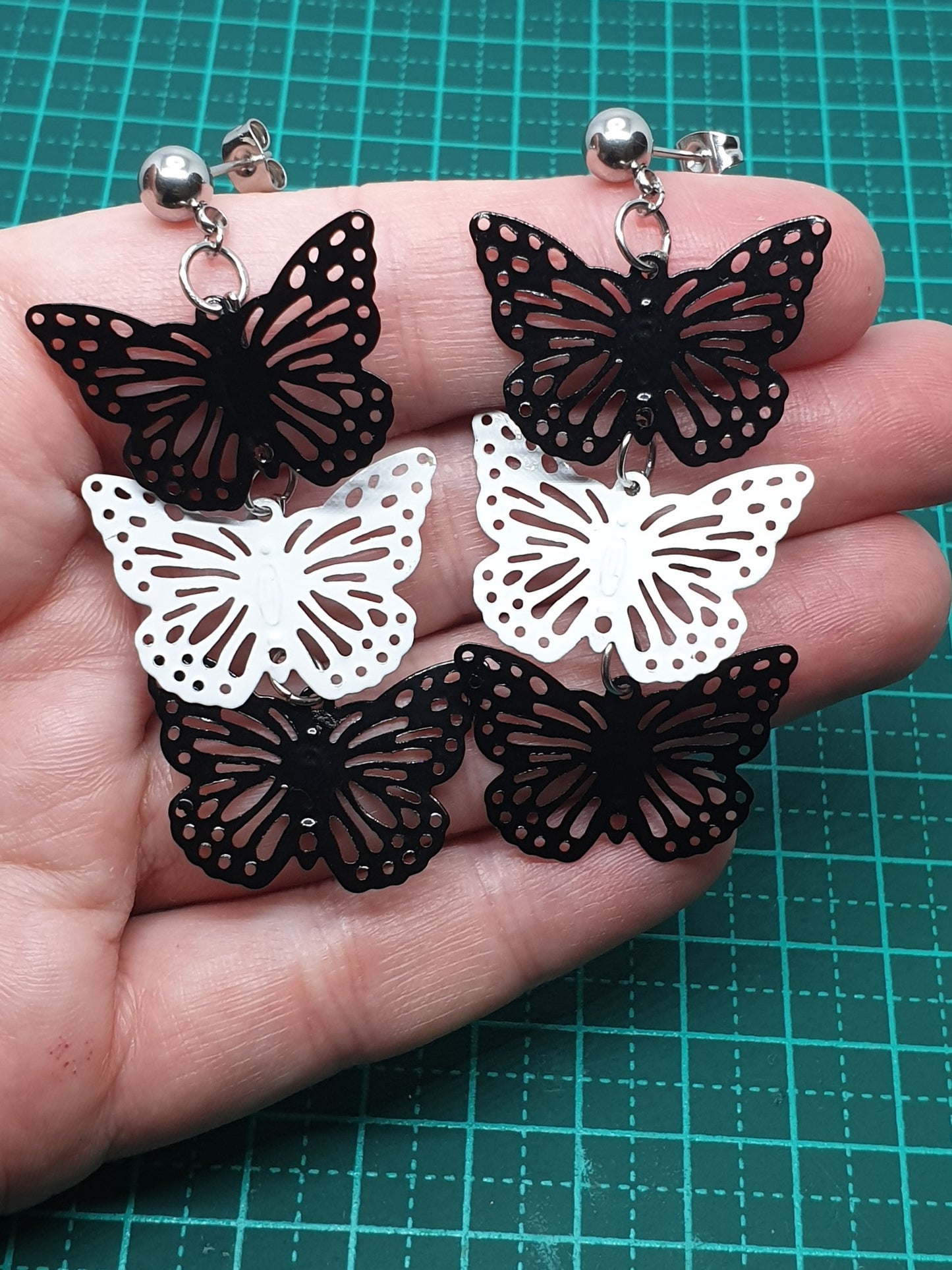 Black & White Butterflies earrings