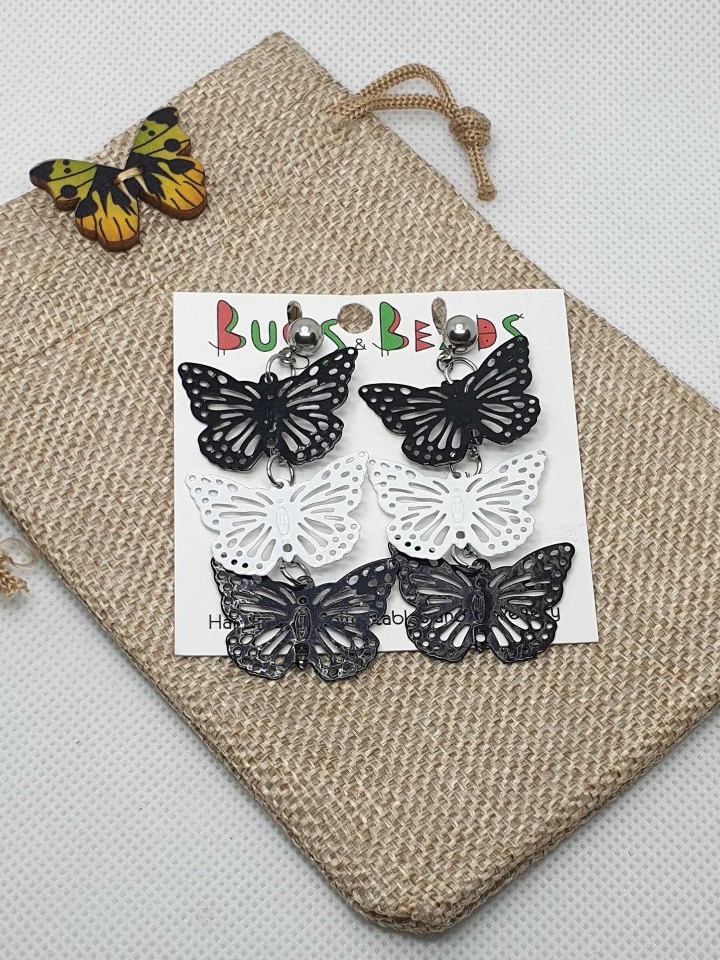 Black & White Butterflies earrings