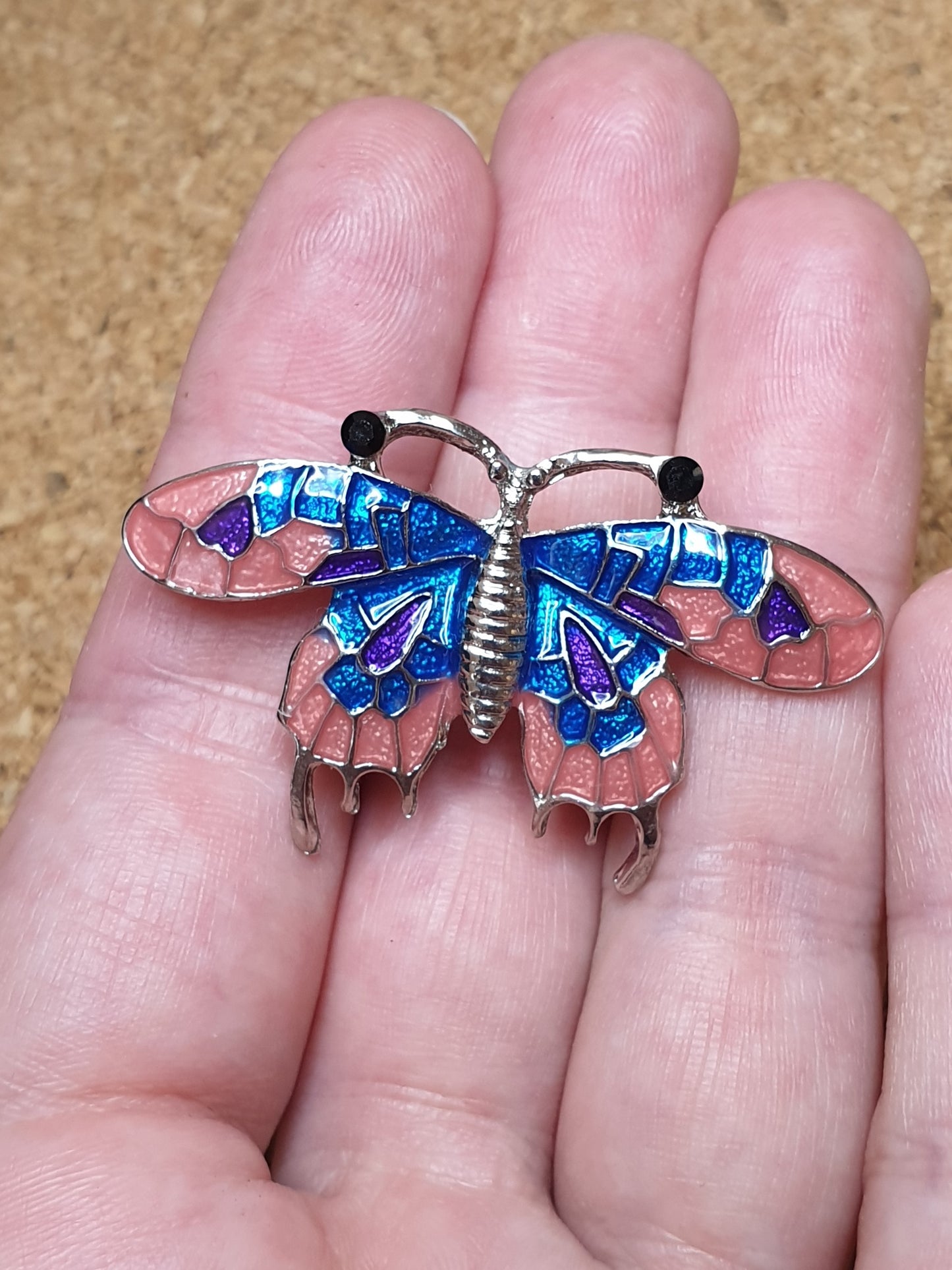 Butterfly Brooch - Pink & Blue