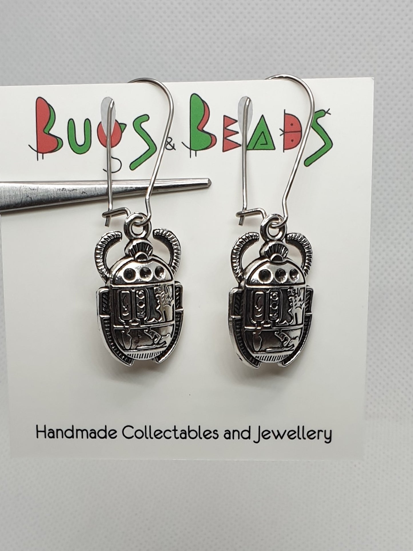 Egyptian beetle earrings
