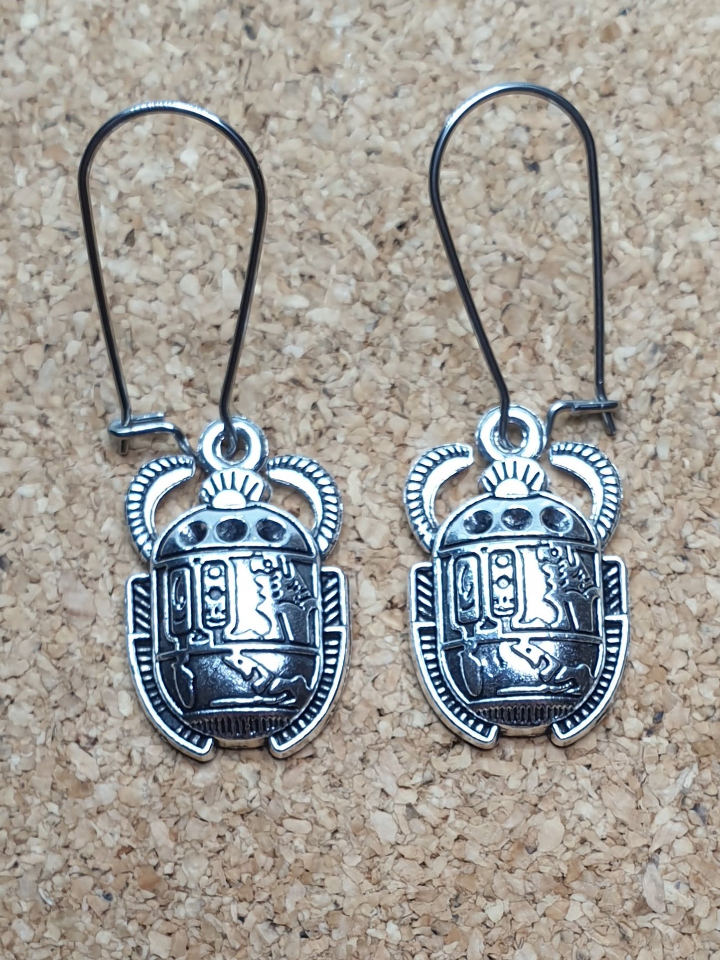 Egyptian beetle earrings