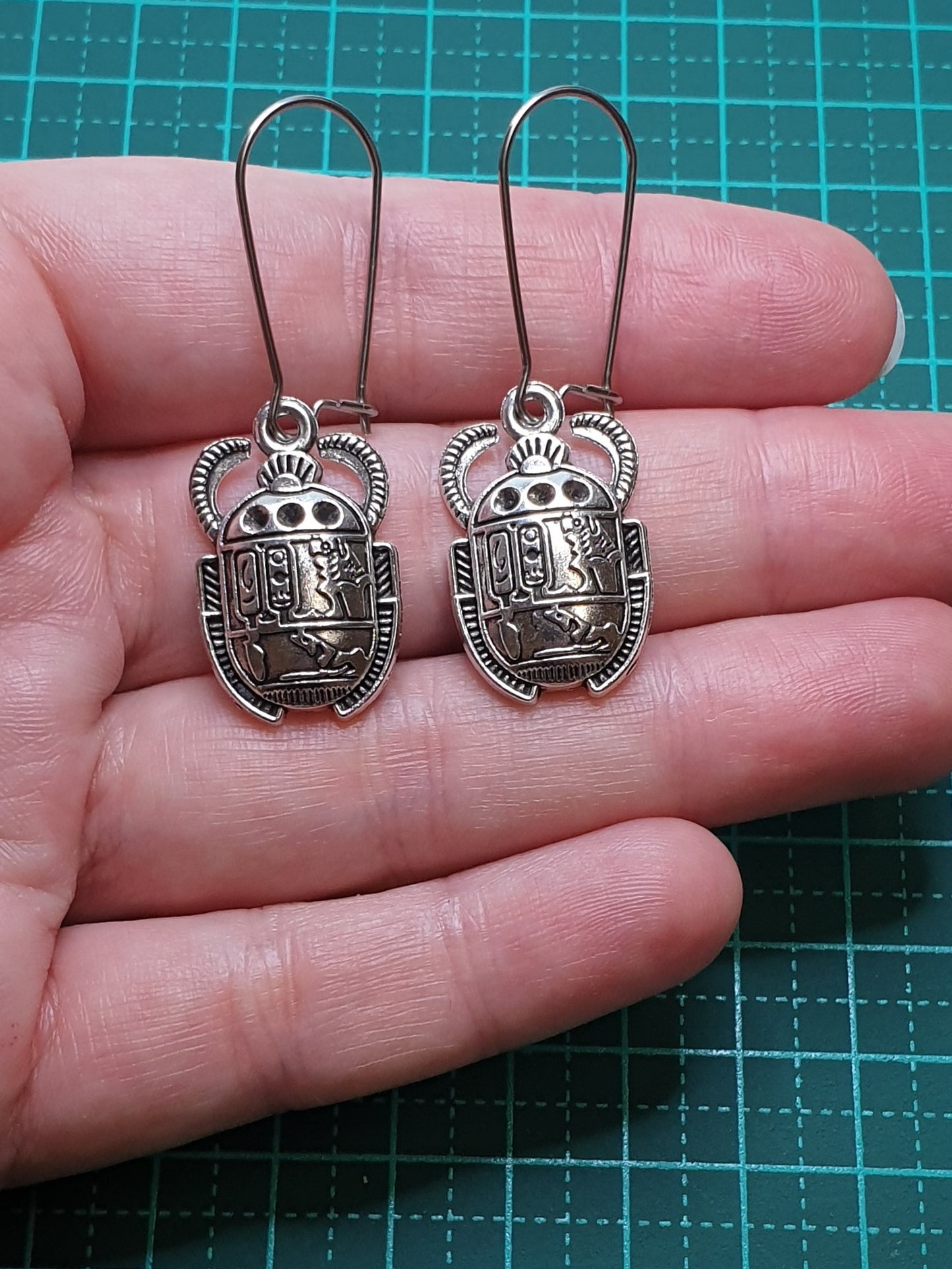 Egyptian beetle earrings