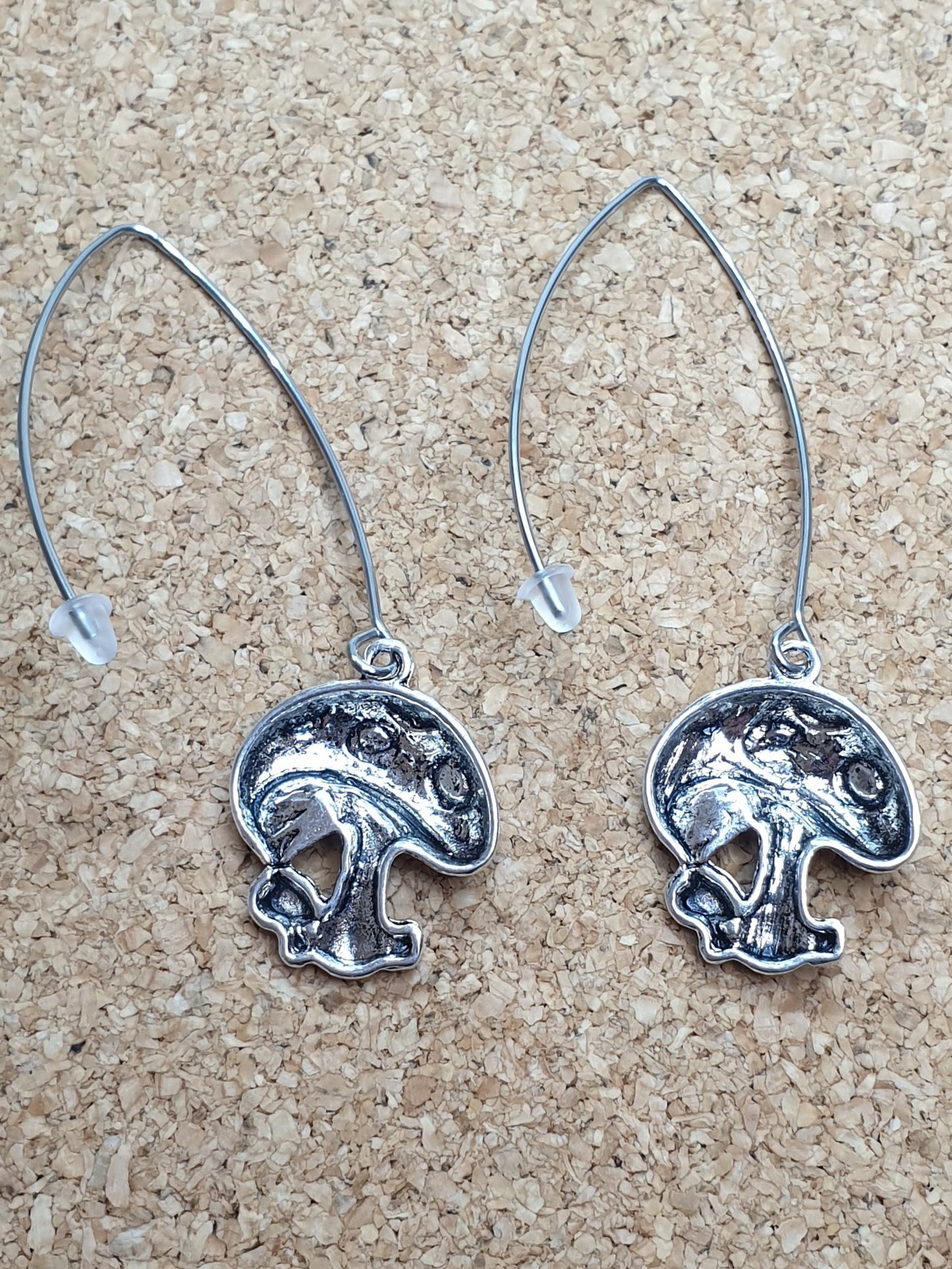Long marquise mushrooms earrings