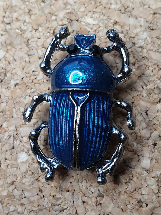 Dung Beetle Brooch - Light Blue