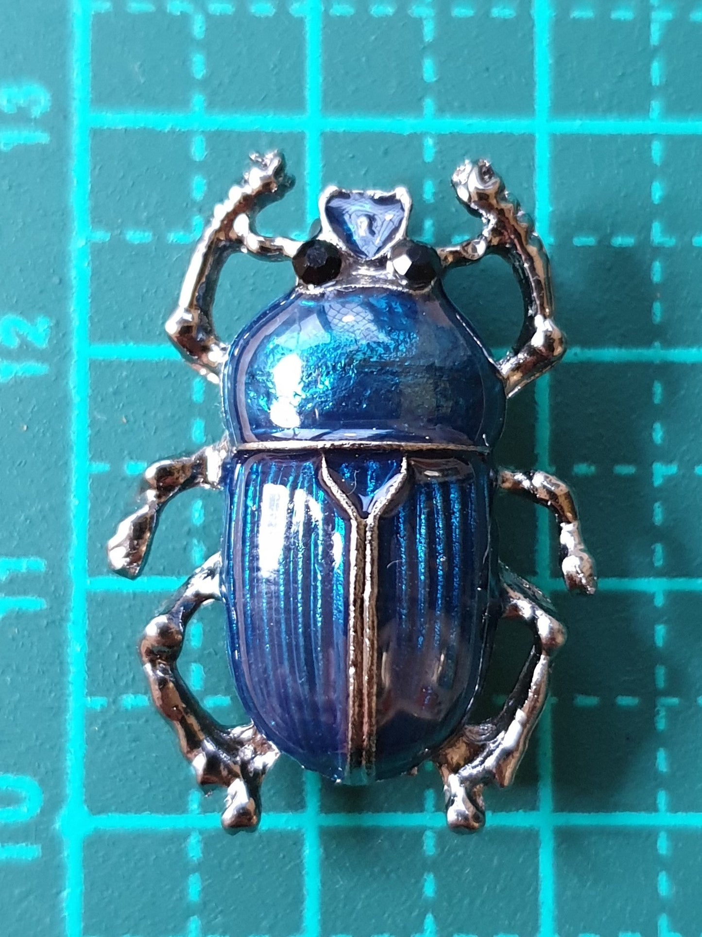 Dung Beetle Brooch - Light Blue