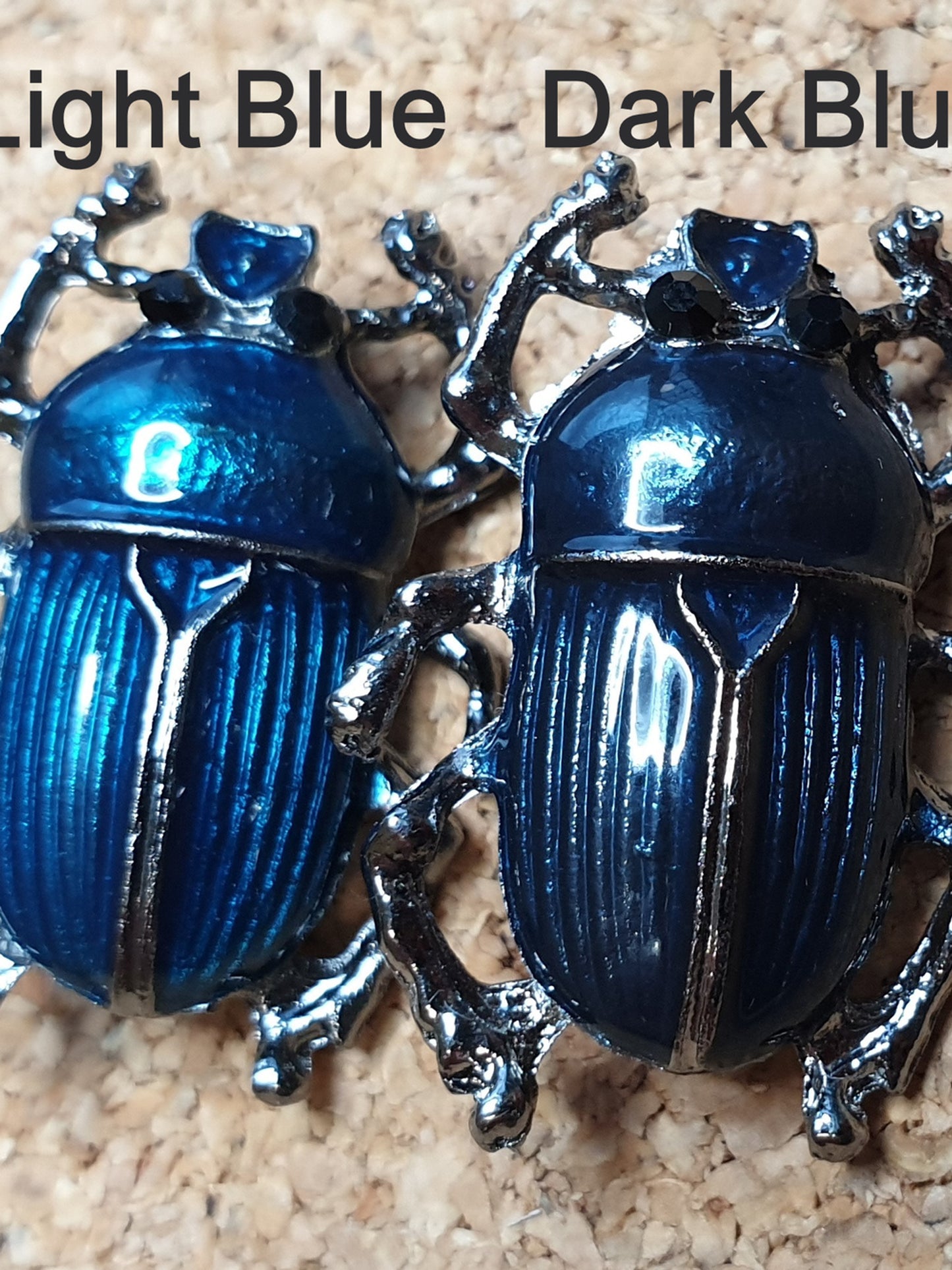 Dung Beetle Brooch - Light Blue