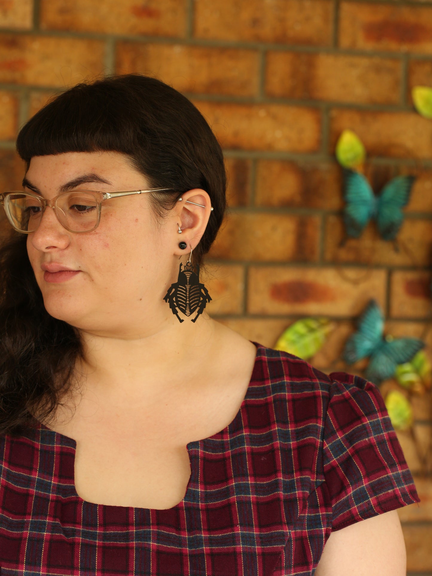 Beetles in Black Earrings