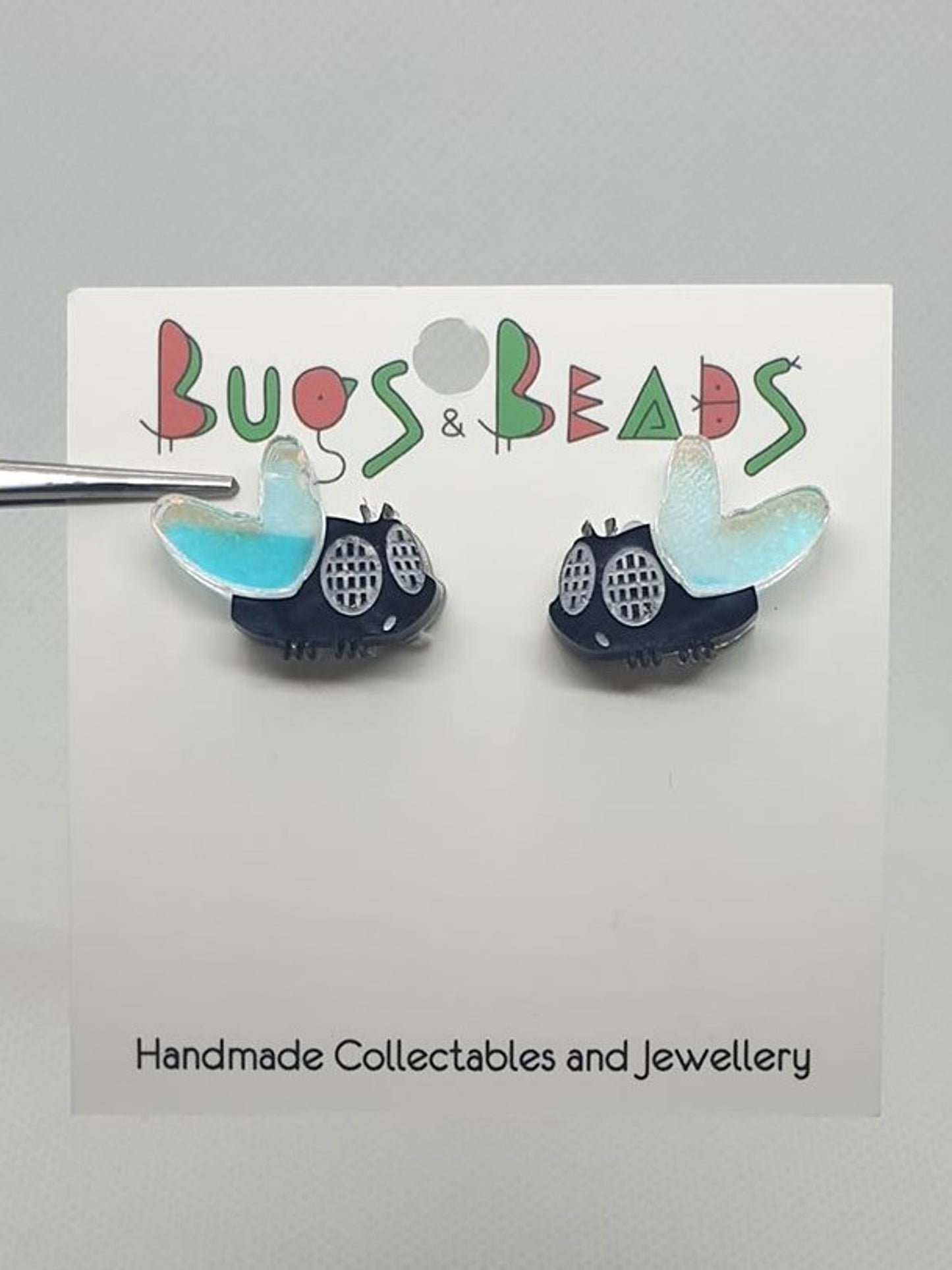 Fly studs acrylic earrings