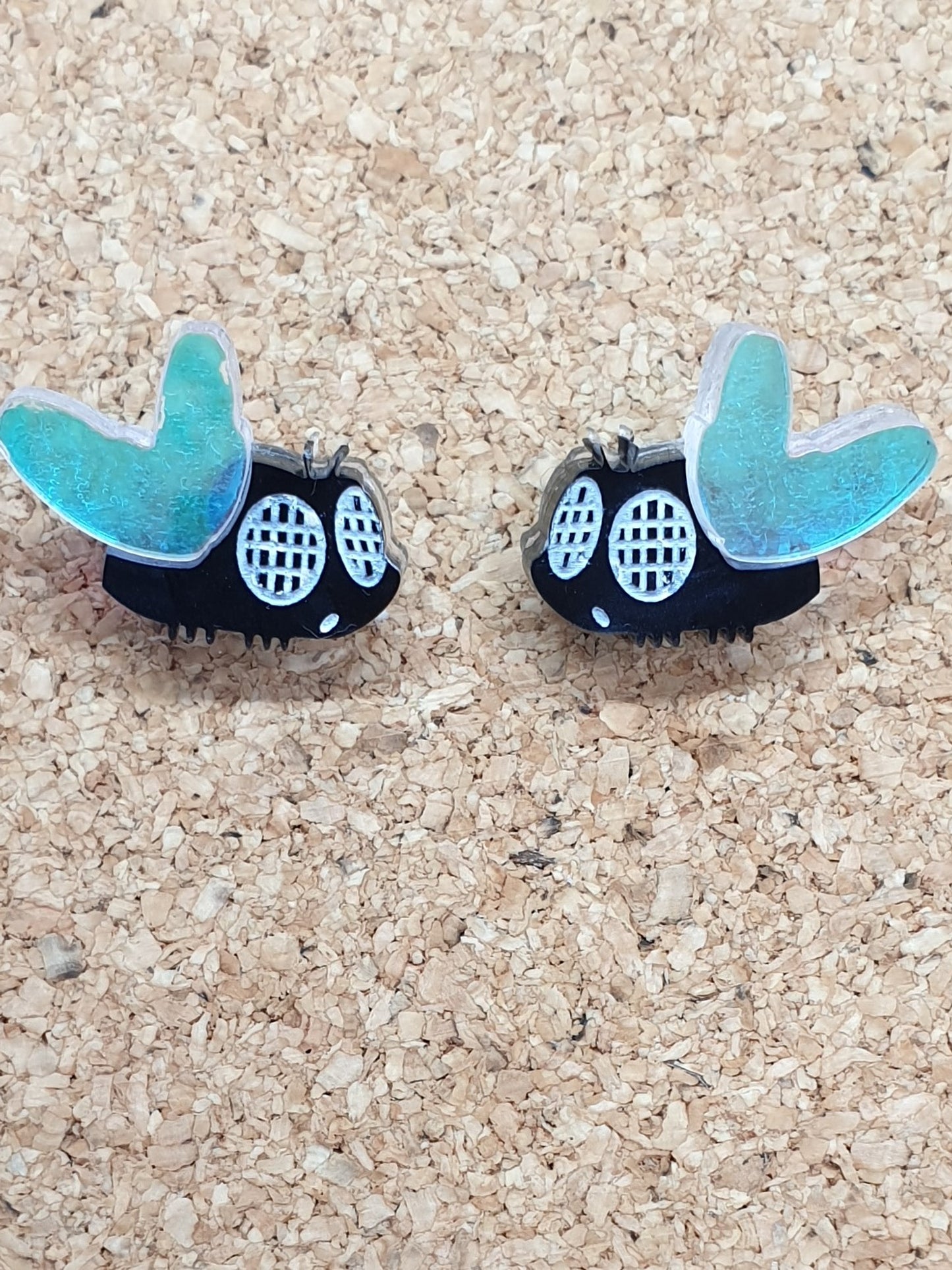 Fly studs acrylic earrings