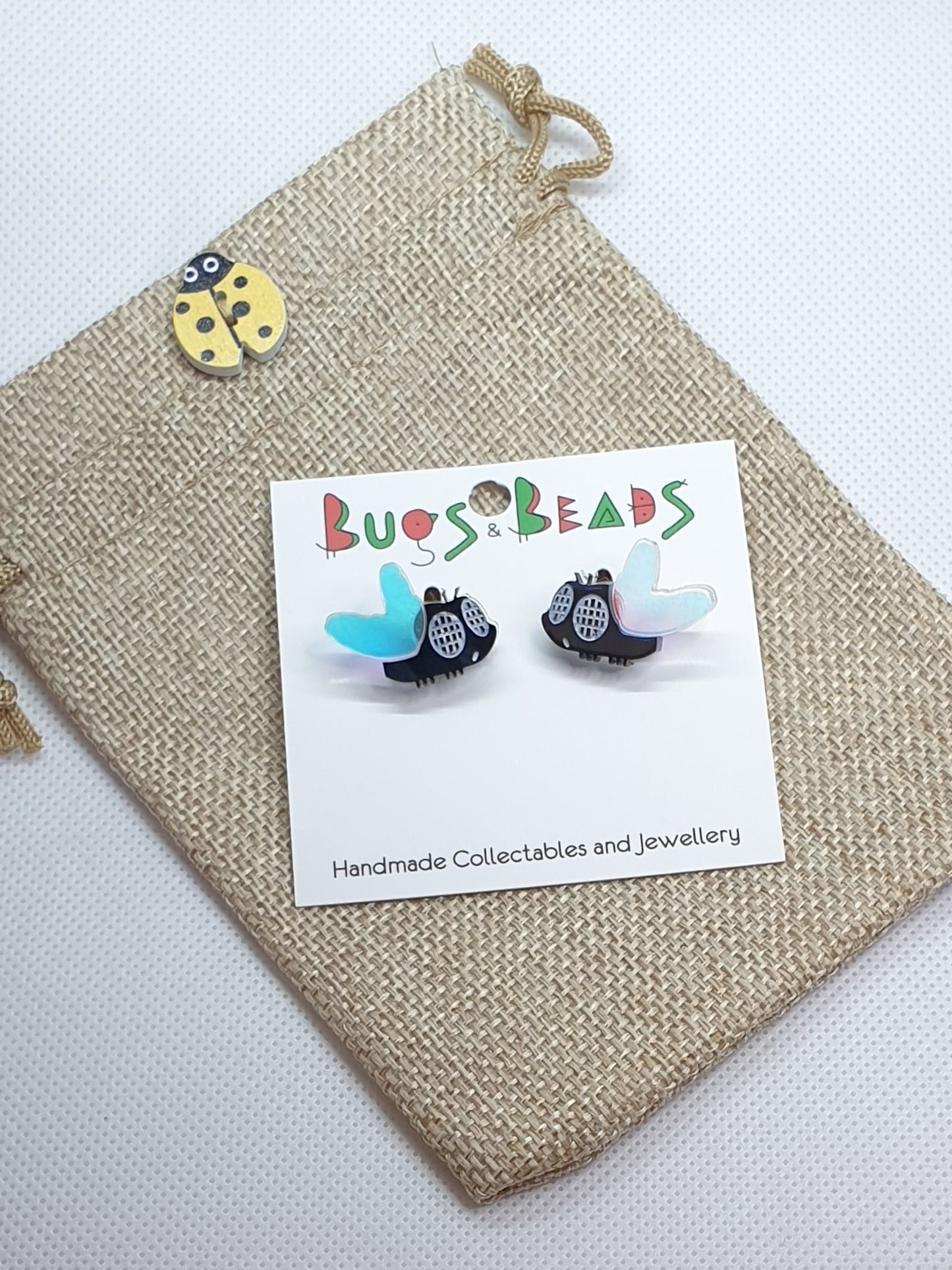 Fly studs acrylic earrings
