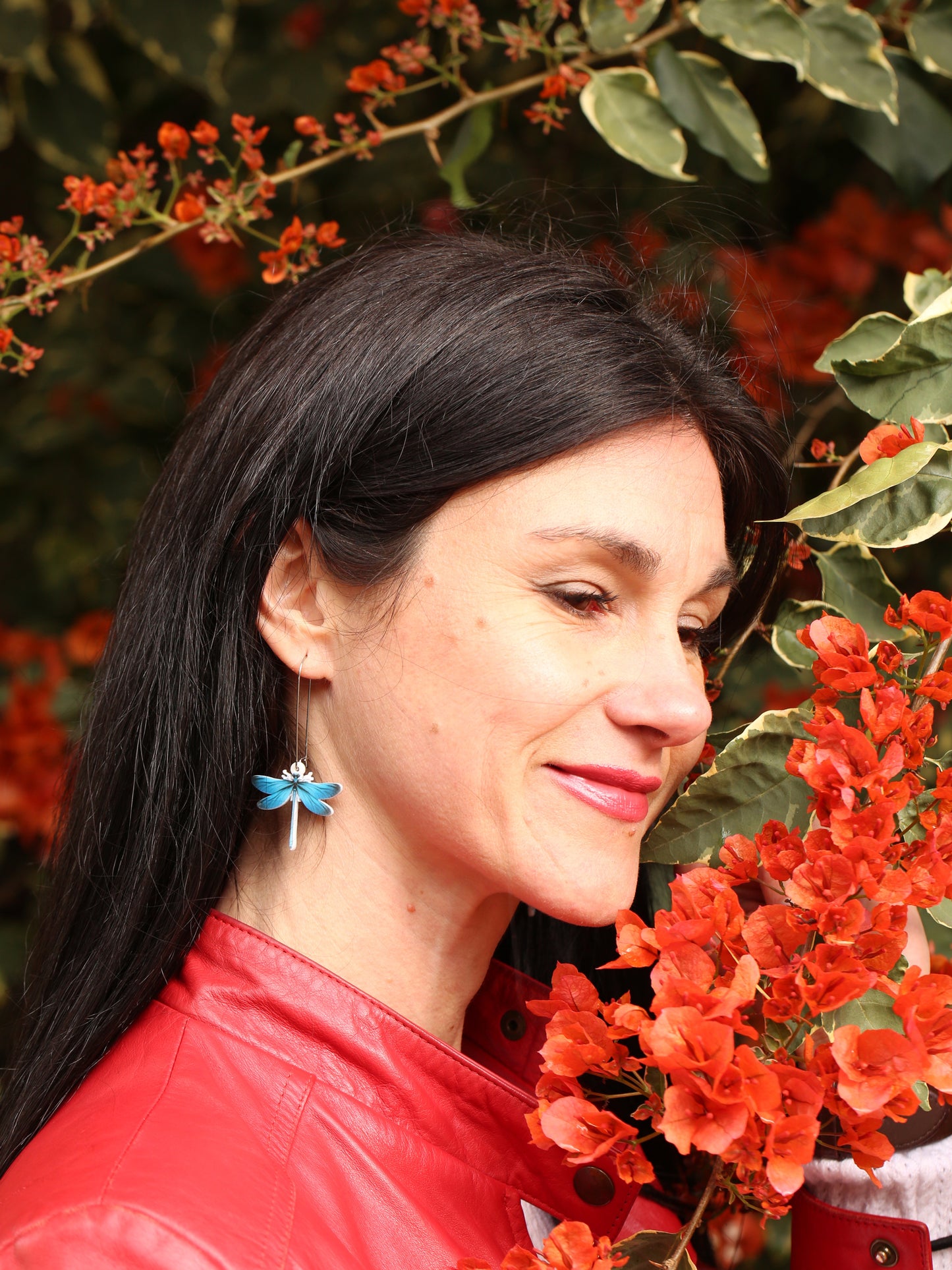 Blue Damselfly Acrylic Earrings