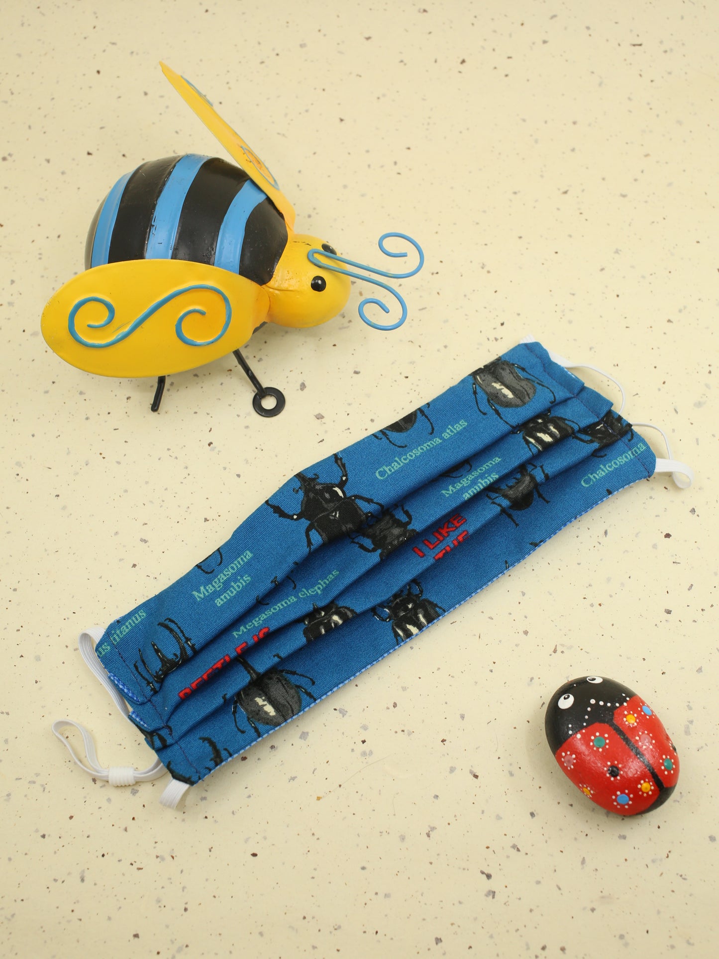 Love Beetles in Blue Face Mask