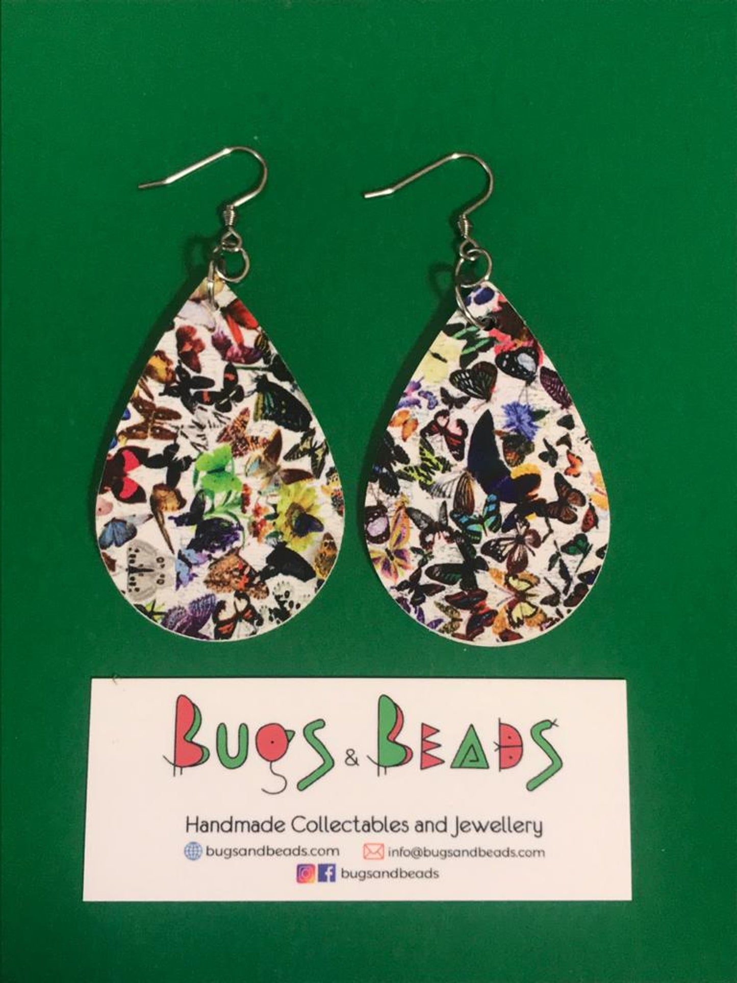 Butterfly club dangle earrings
