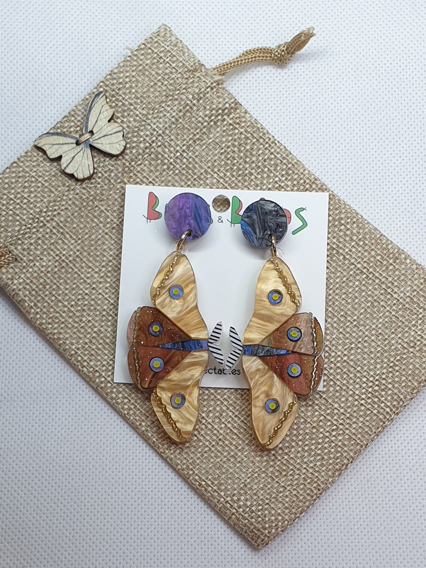 Large Moth dangles acrylic earrings