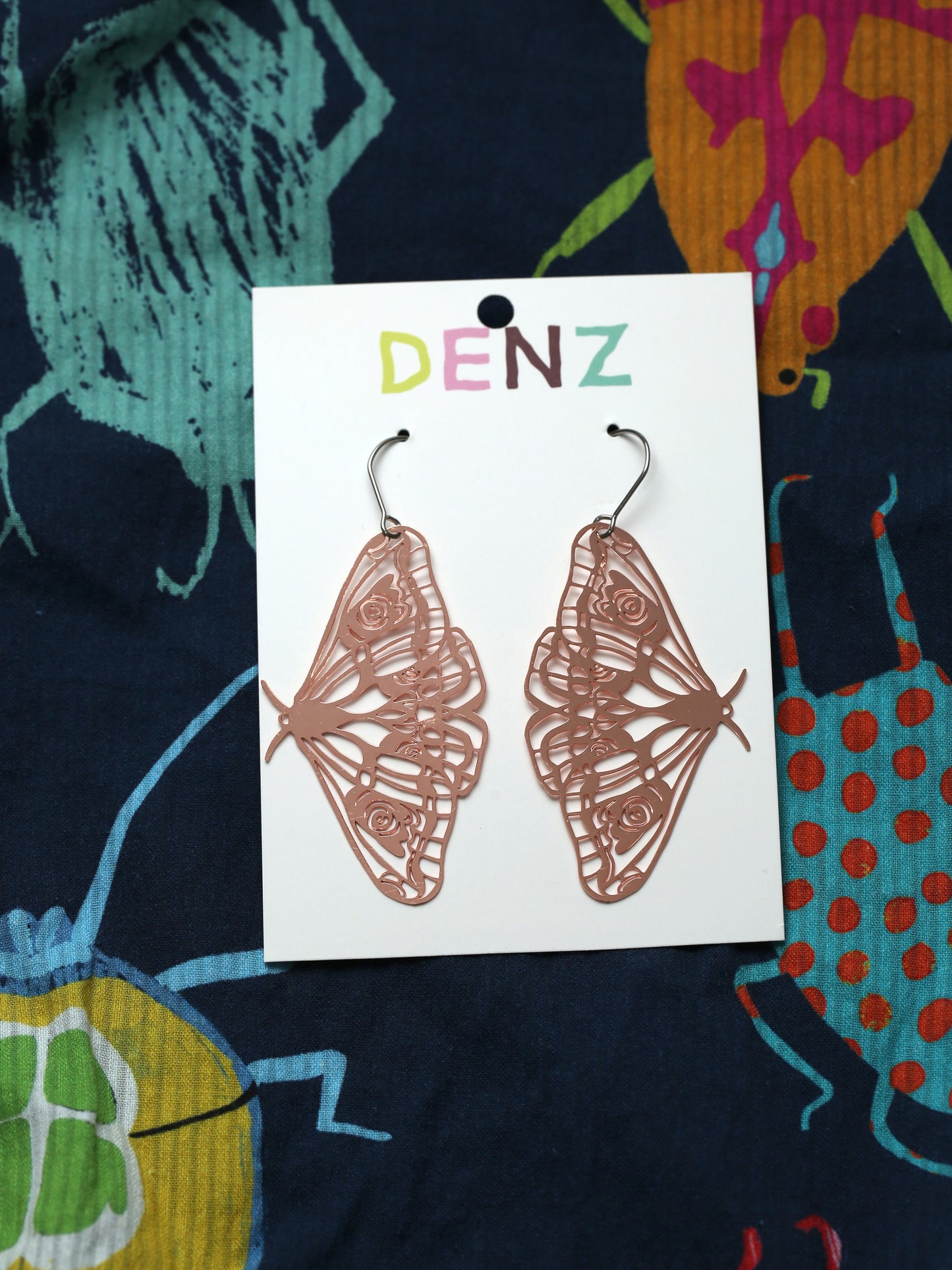Moths in Rose Gold Earrings
