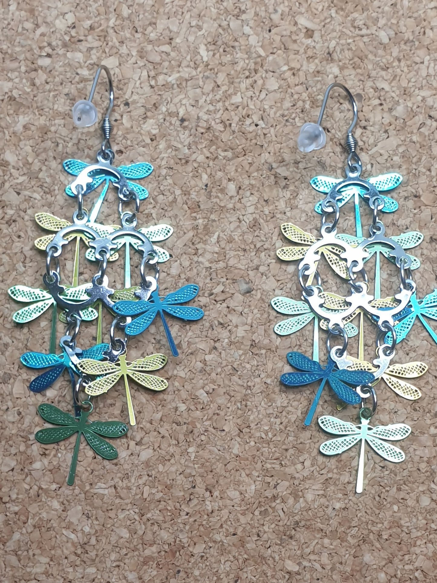 Green Dragonflies dangle earrings