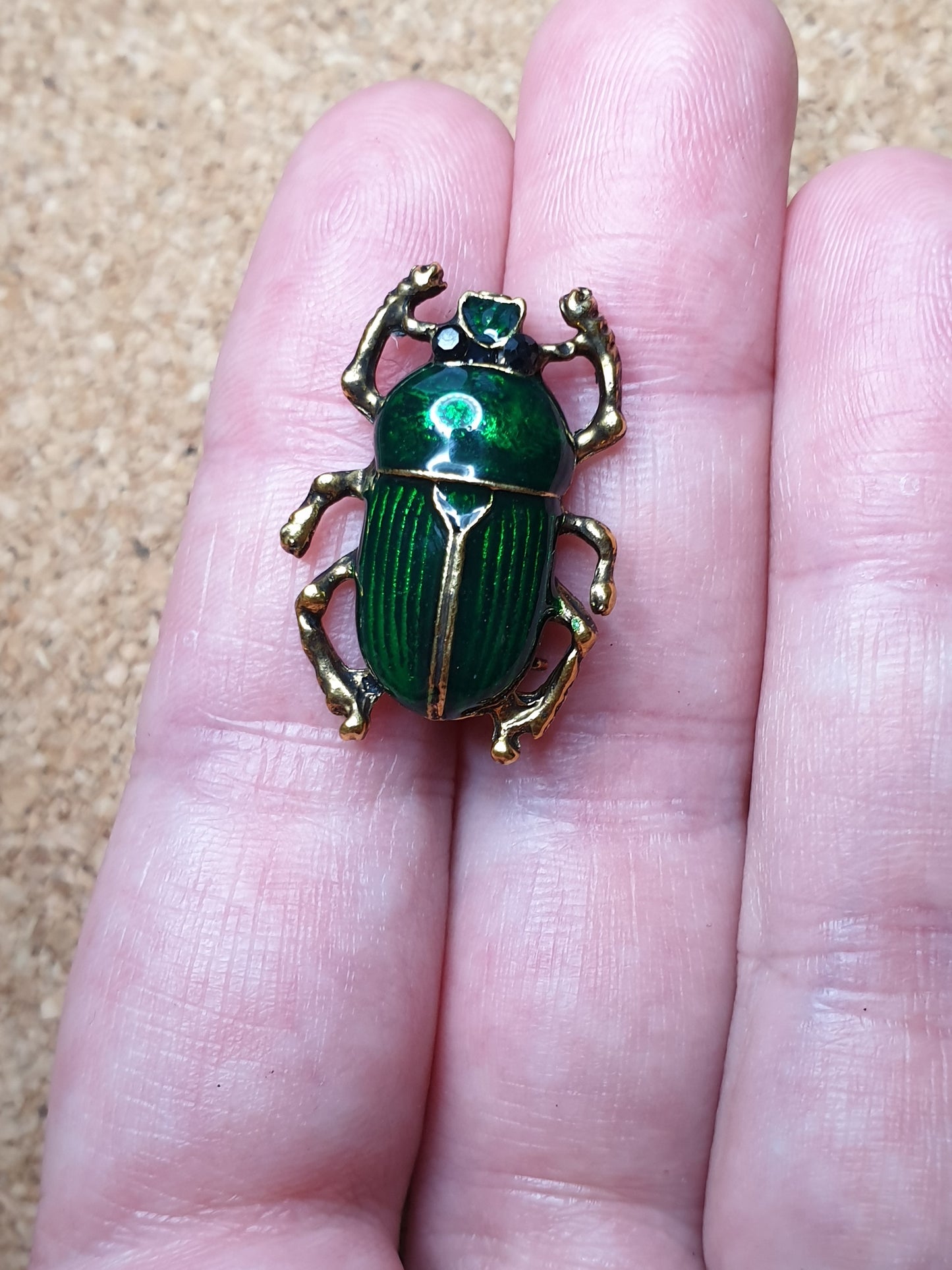 Dung Beetle Brooch - Green