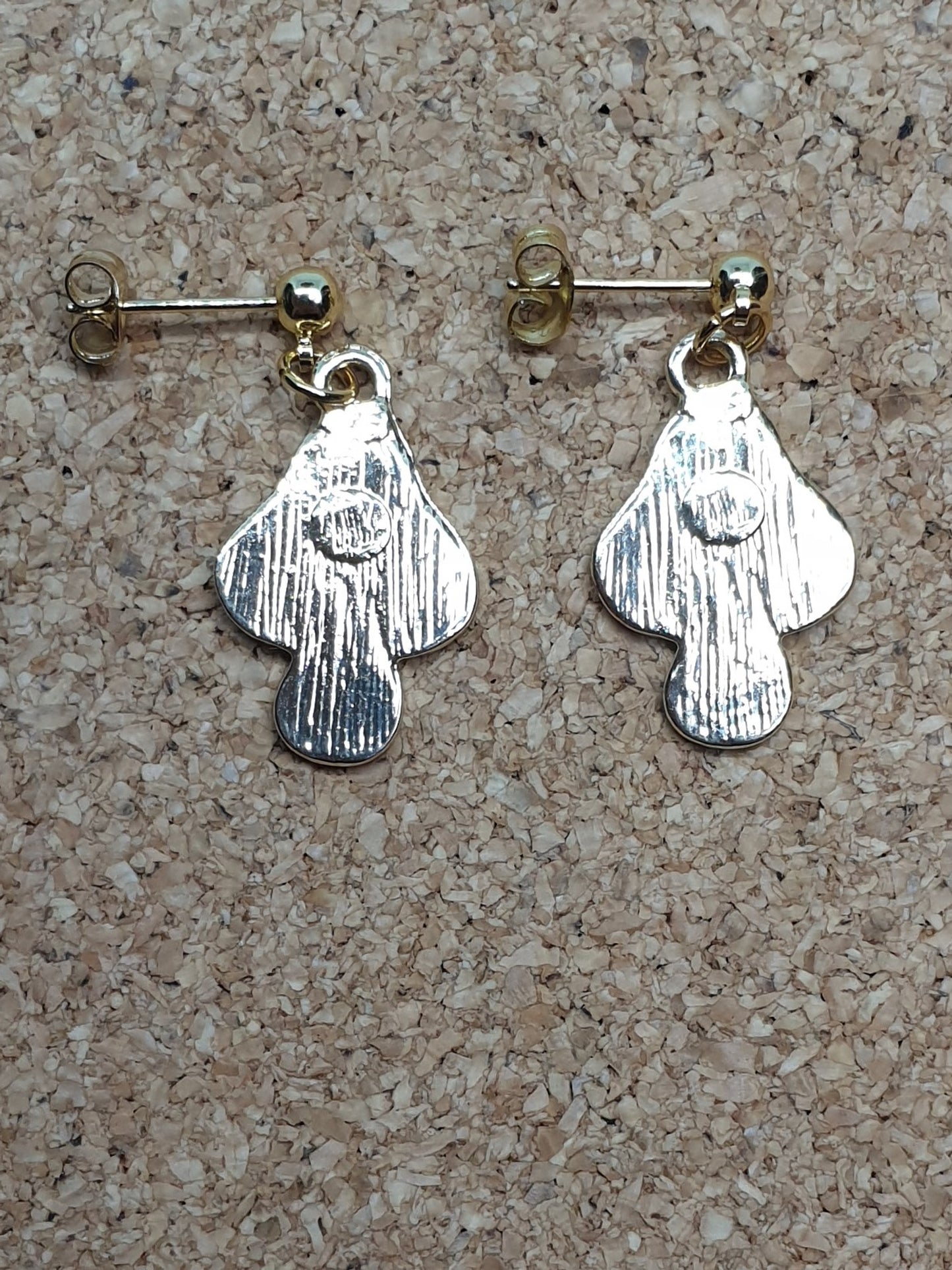 Amanita cartoon golden stud earrings