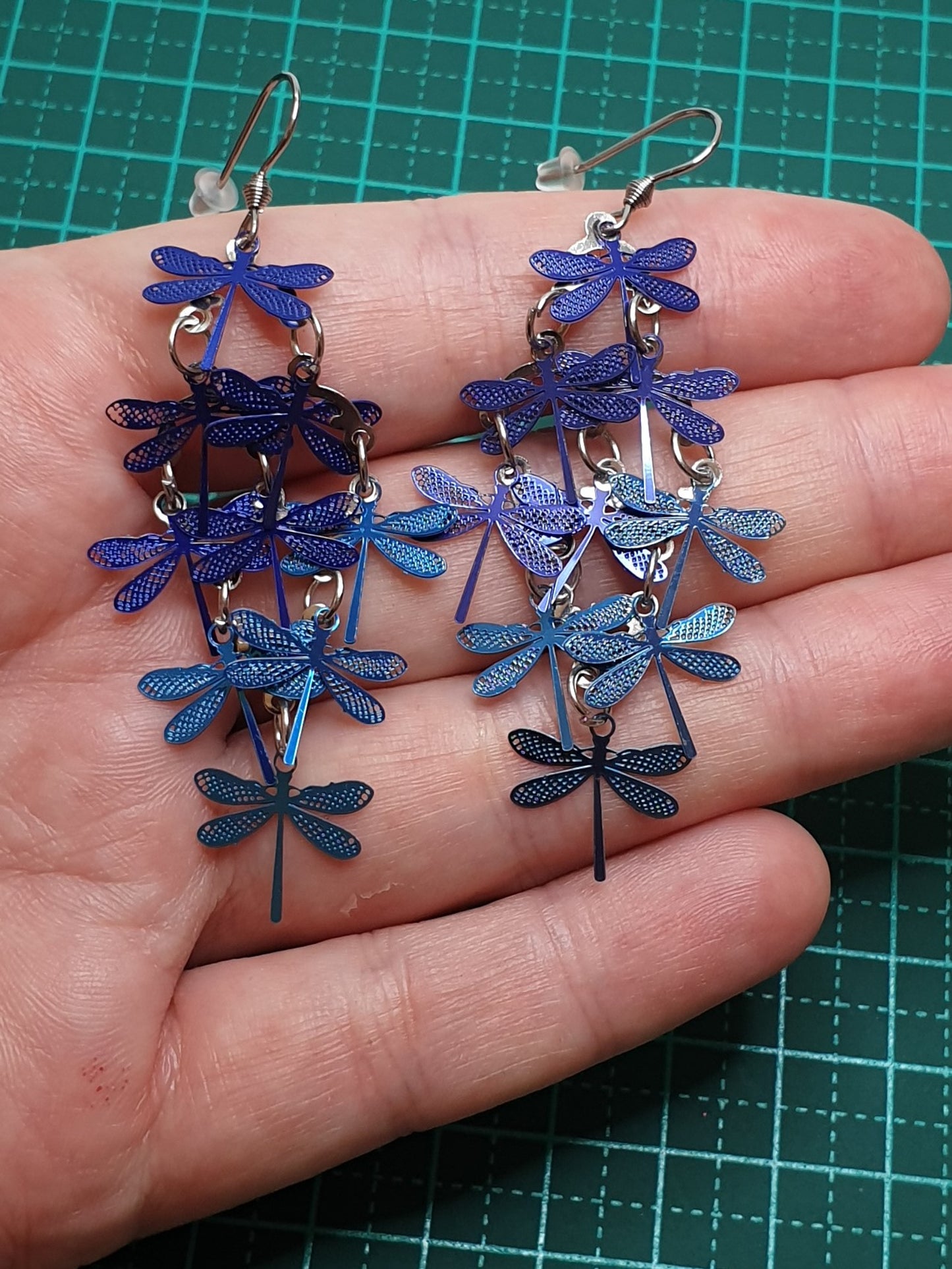Blue Dragonflies dangle earrings